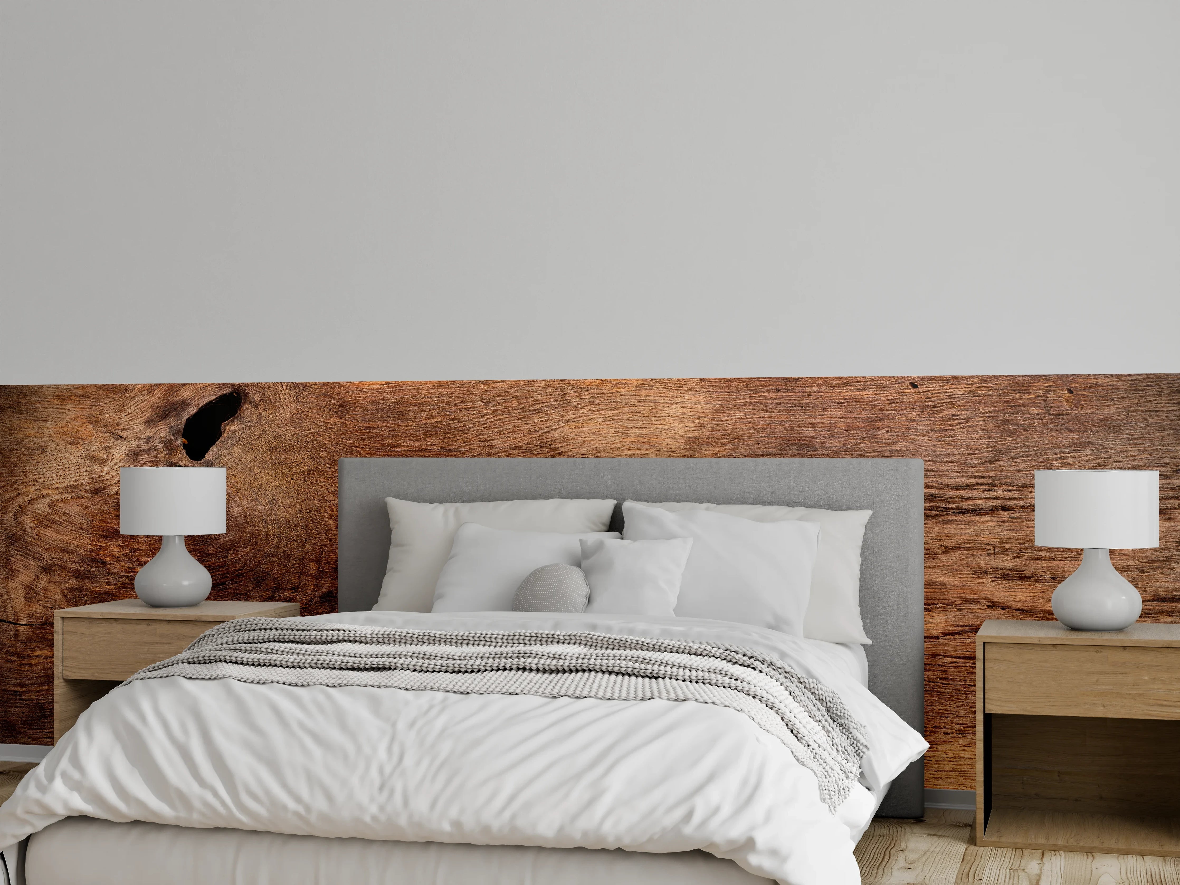 Wandverkleidung Schlafzimmer - Rustikale Eichenholzplatte