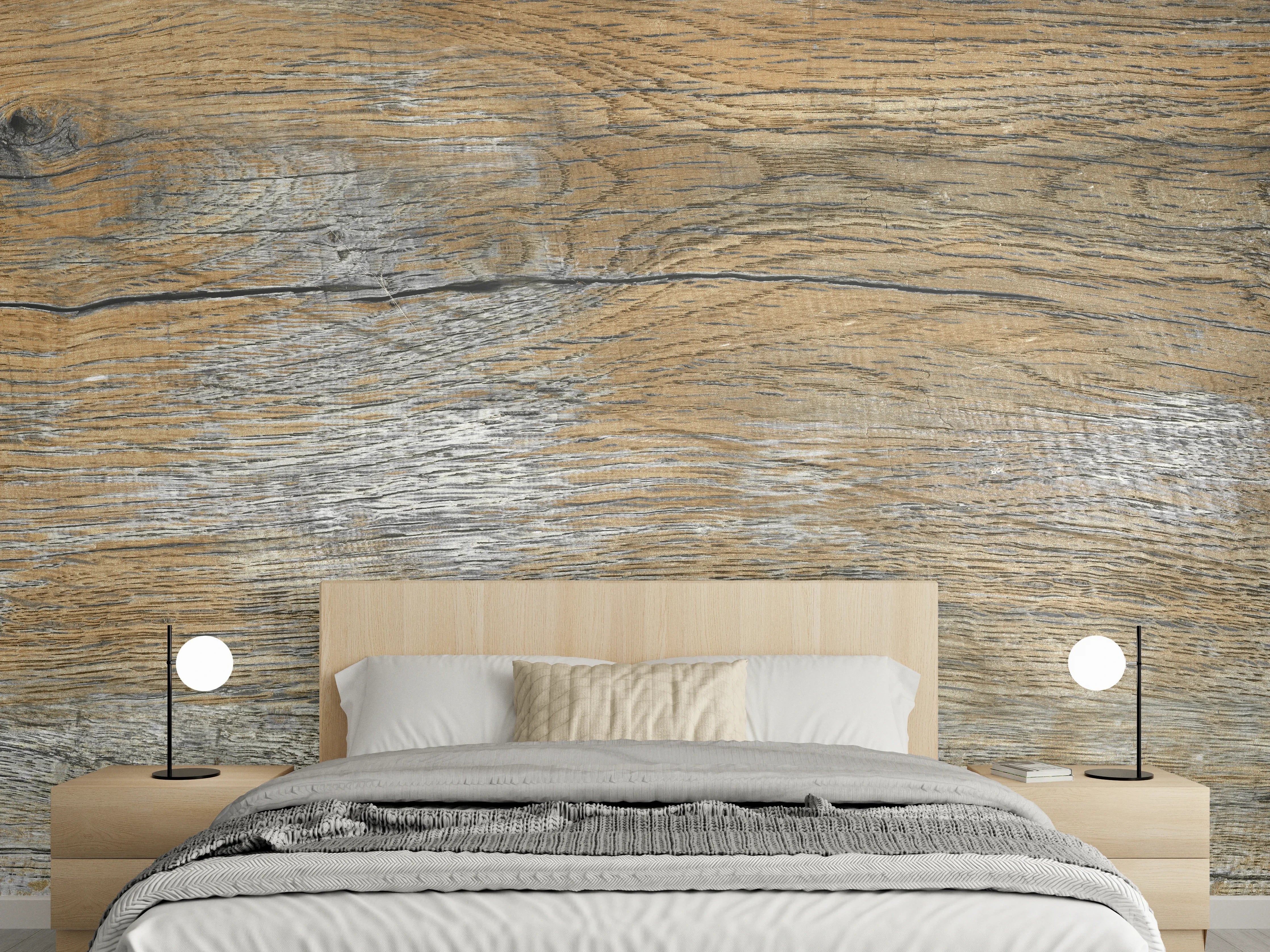 Wandverkleidung Schlafzimmer - Rustikale Holz Textur