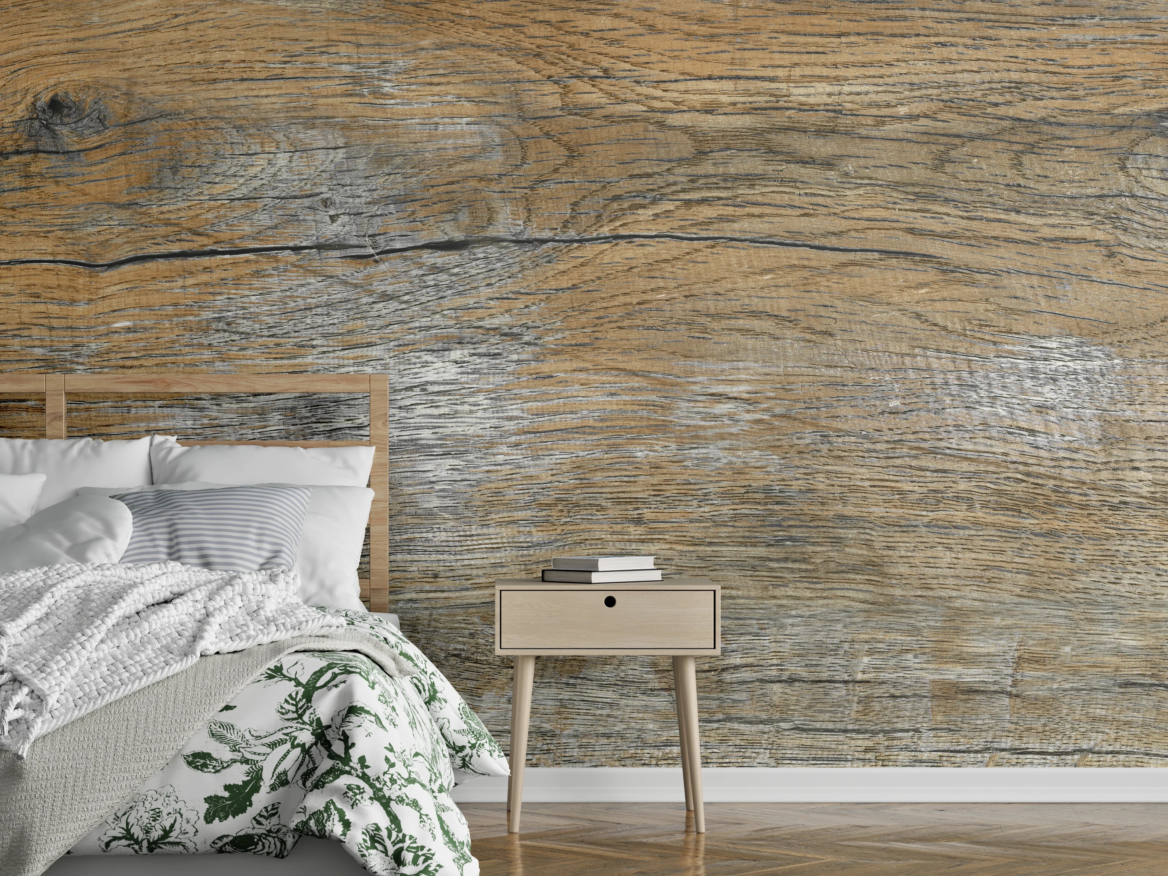 Wandverkleidung Schlafzimmer - Rustikale Holz Textur