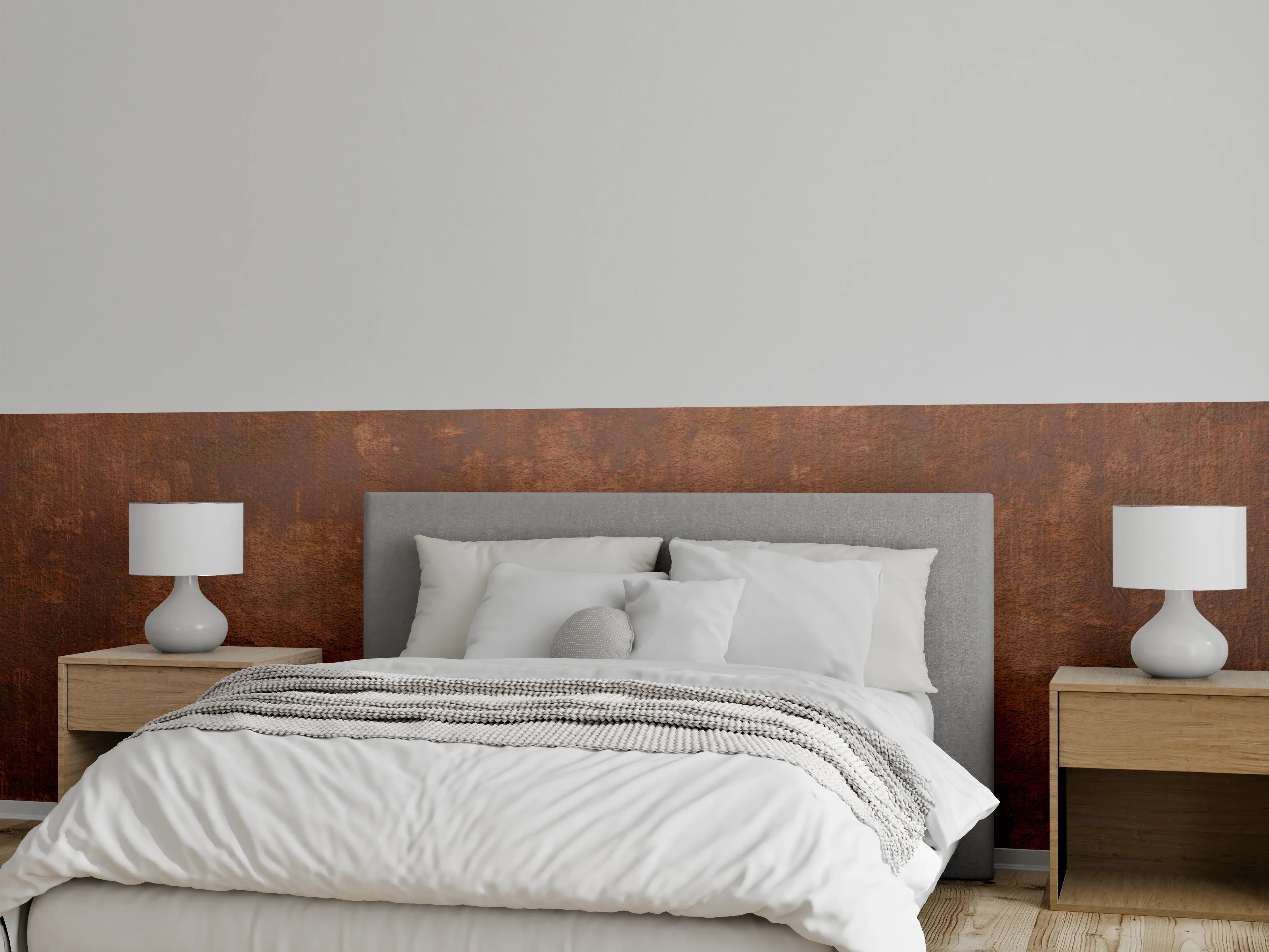 Wandverkleidung Schlafzimmer - Rustikale Kupfer-Oberfläche