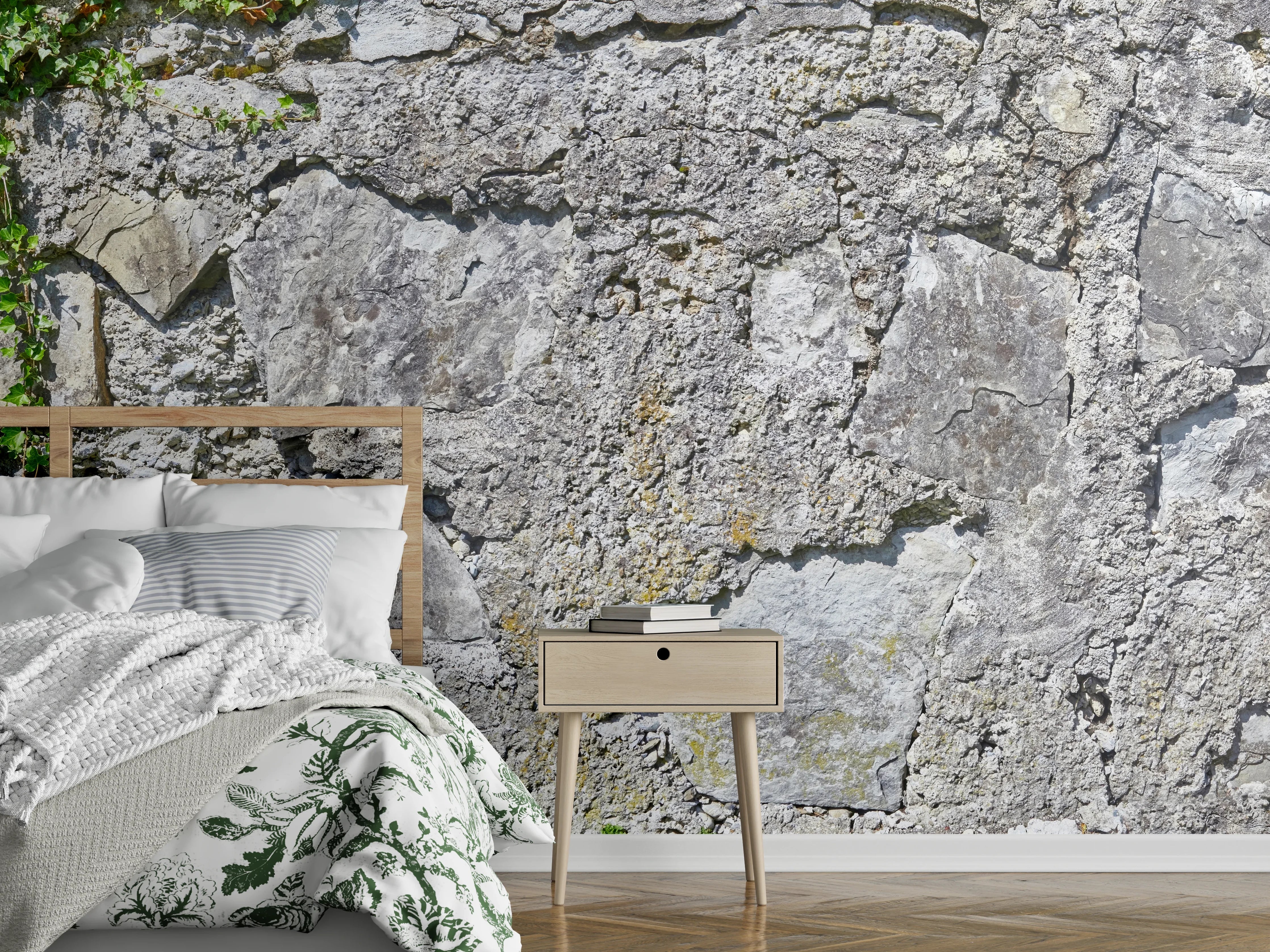 Wandverkleidung Schlafzimmer - Rustikale Schiefermauer