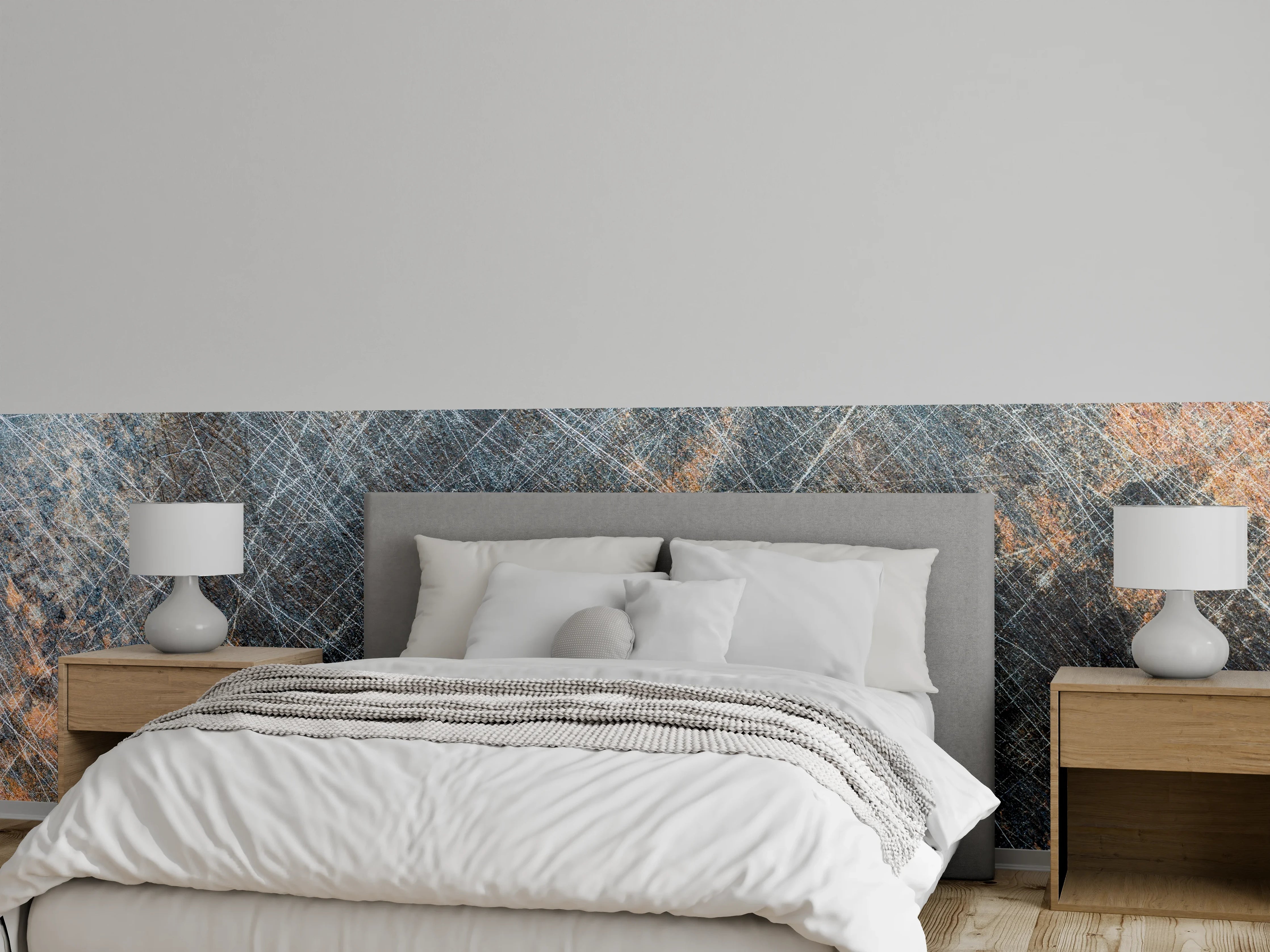 Wandverkleidung Schlafzimmer - Rustikale Schieferplatte mit Kratzspuren