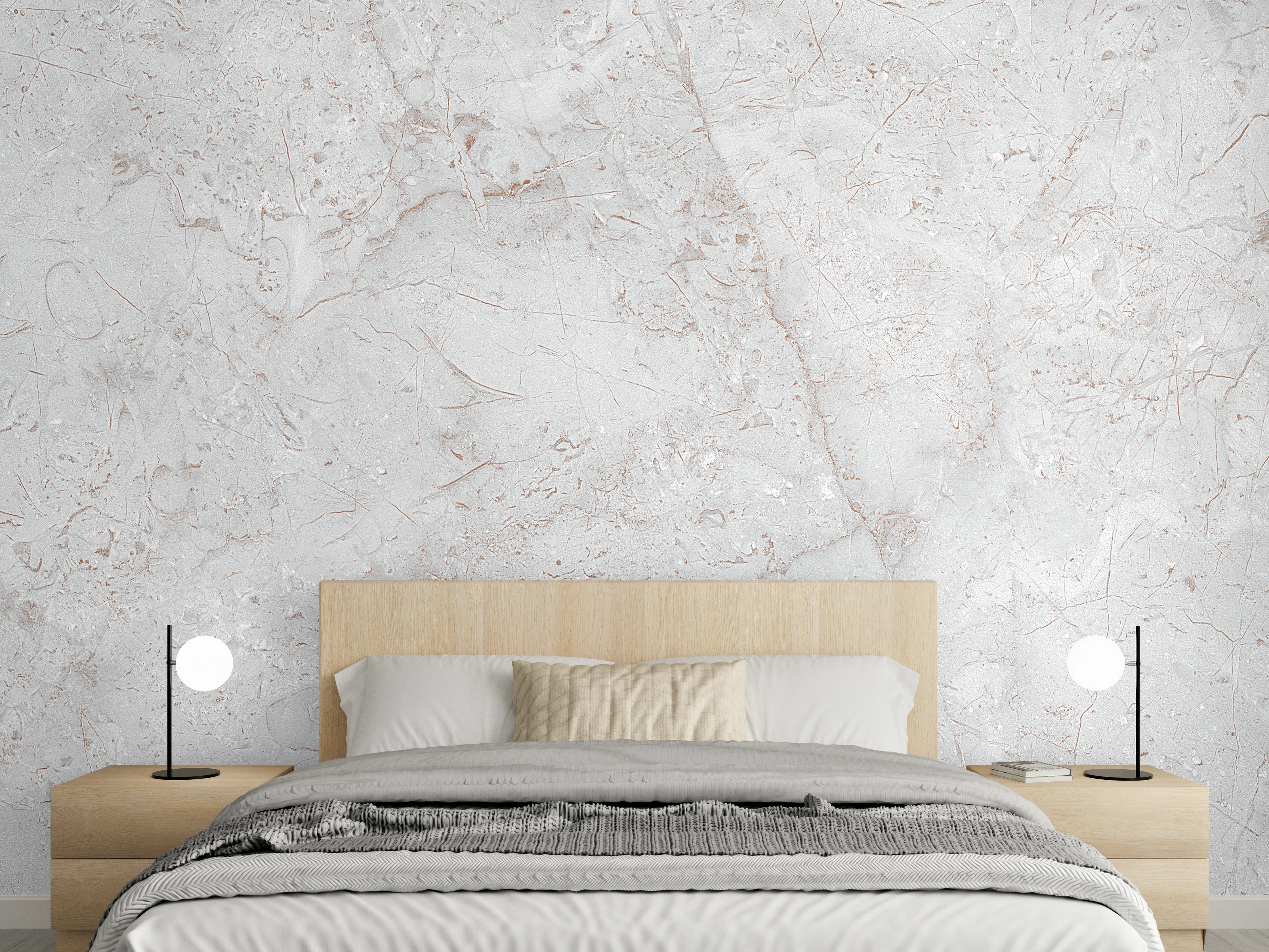 Wandverkleidung Schlafzimmer - Rustikales Marmor-Design