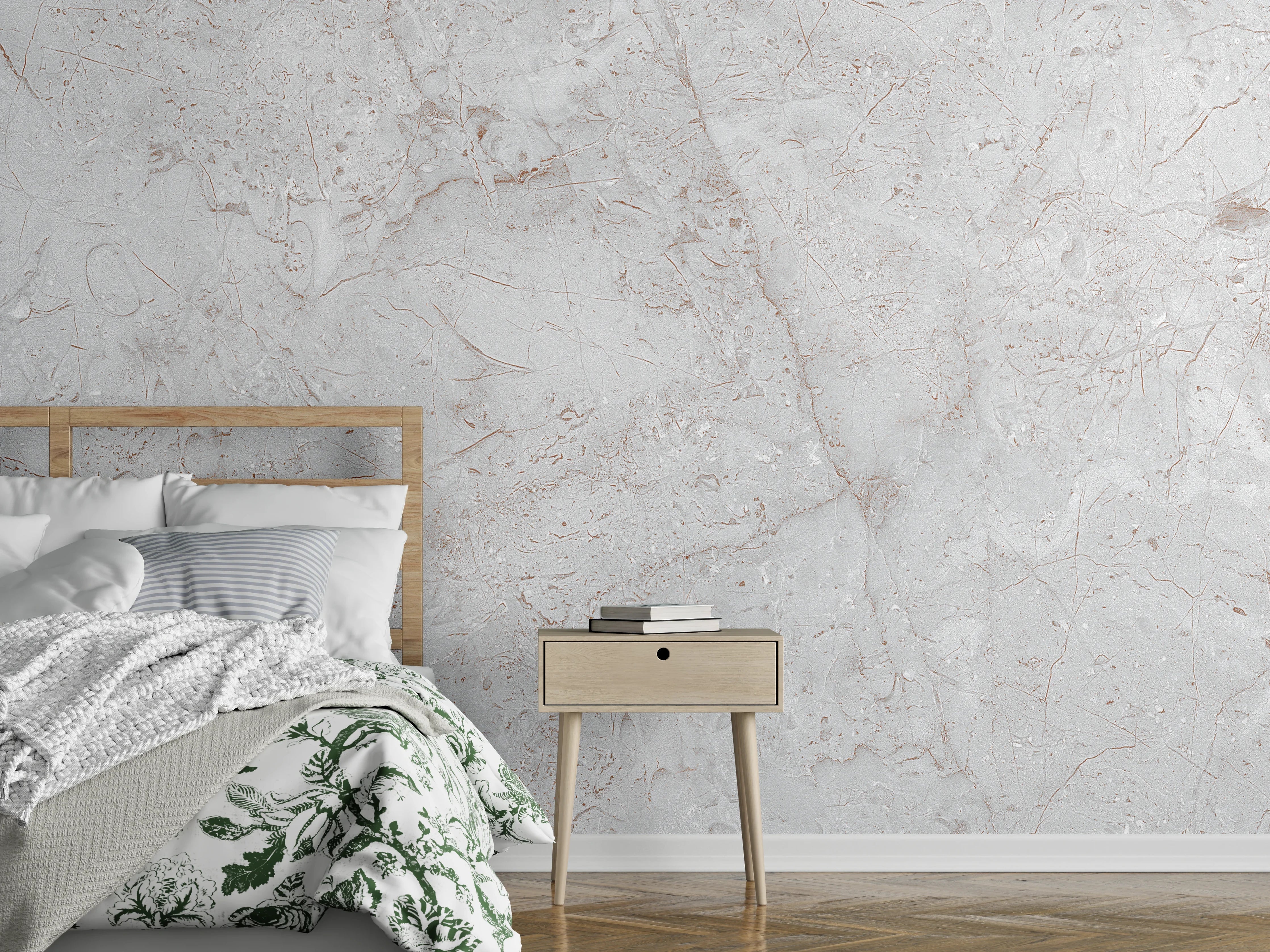 Wandverkleidung Schlafzimmer - Rustikales Marmor-Design