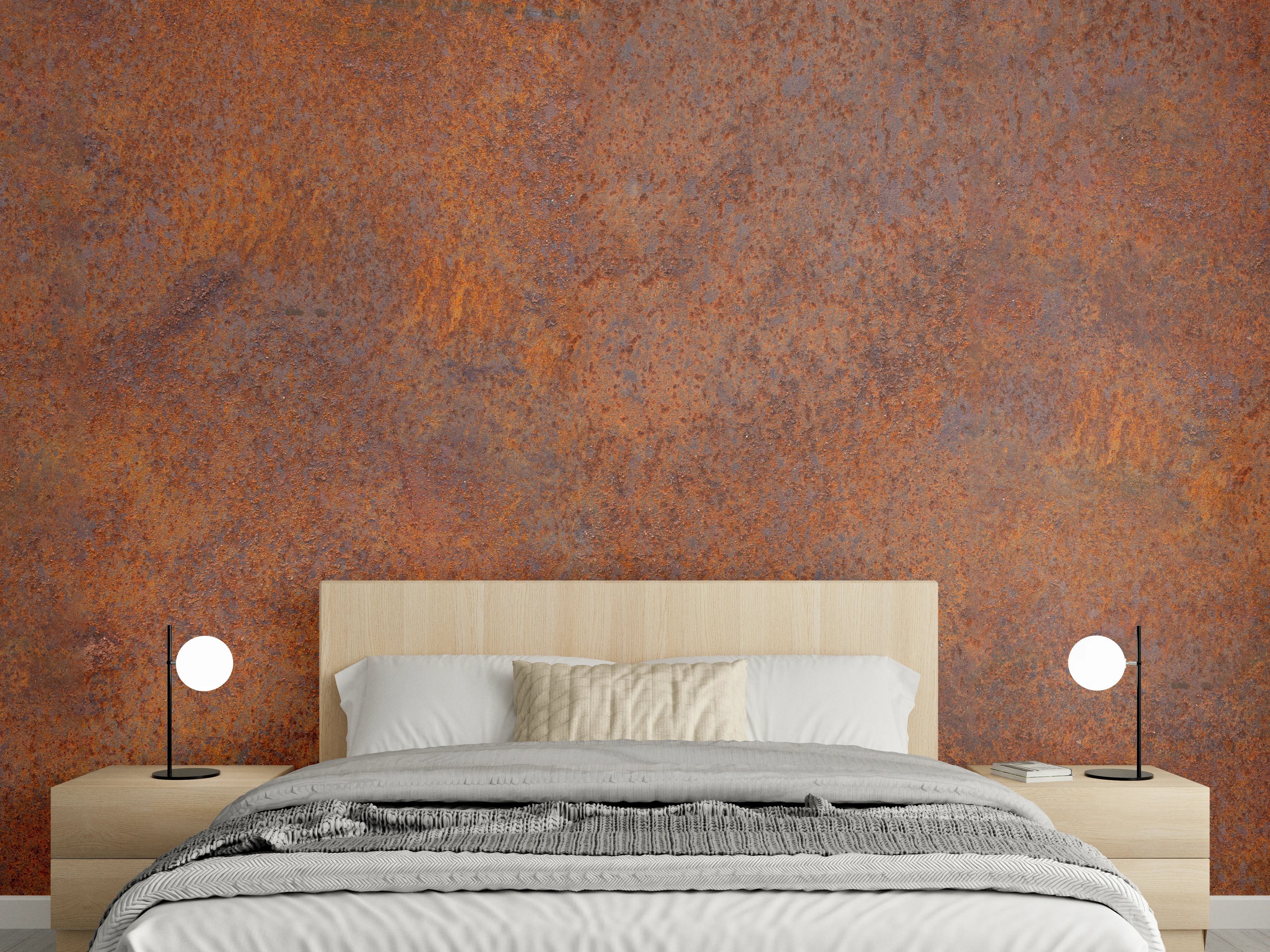 Wandverkleidung Schlafzimmer - Rustikales Rost-Design