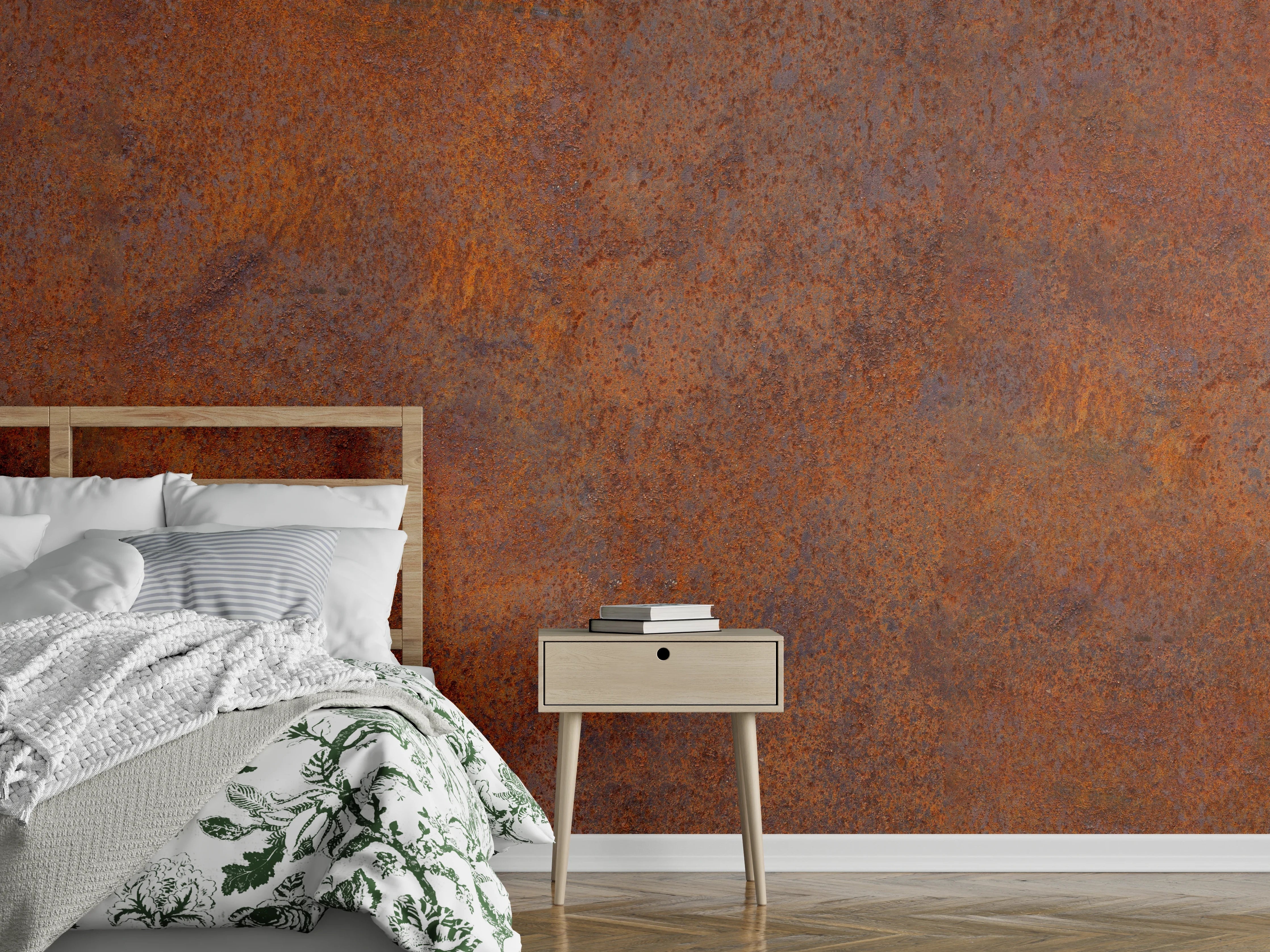 Wandverkleidung Schlafzimmer - Rustikales Rost-Design