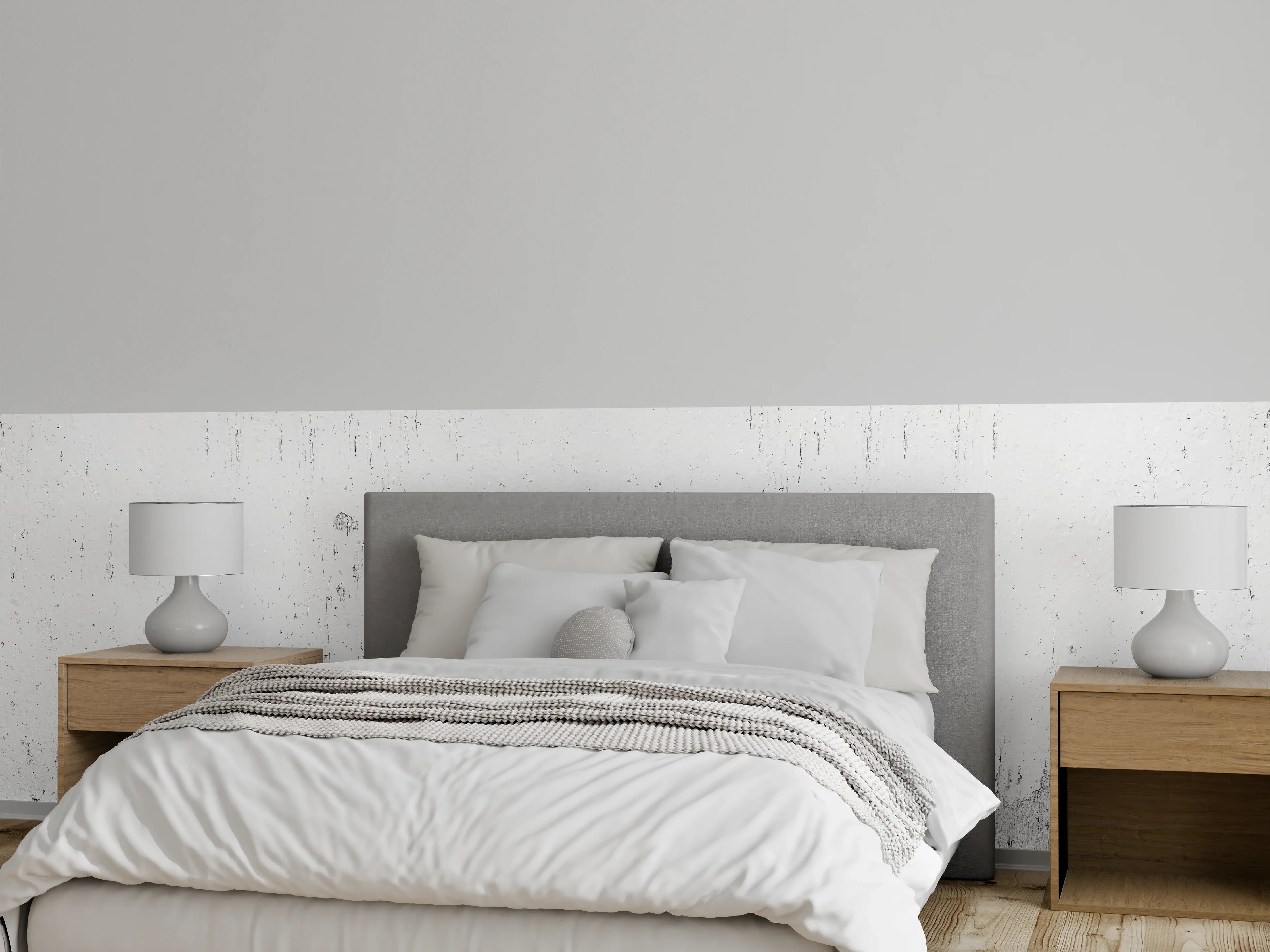 Wandverkleidung Schlafzimmer - Rustikales weiß lackiertes Holz