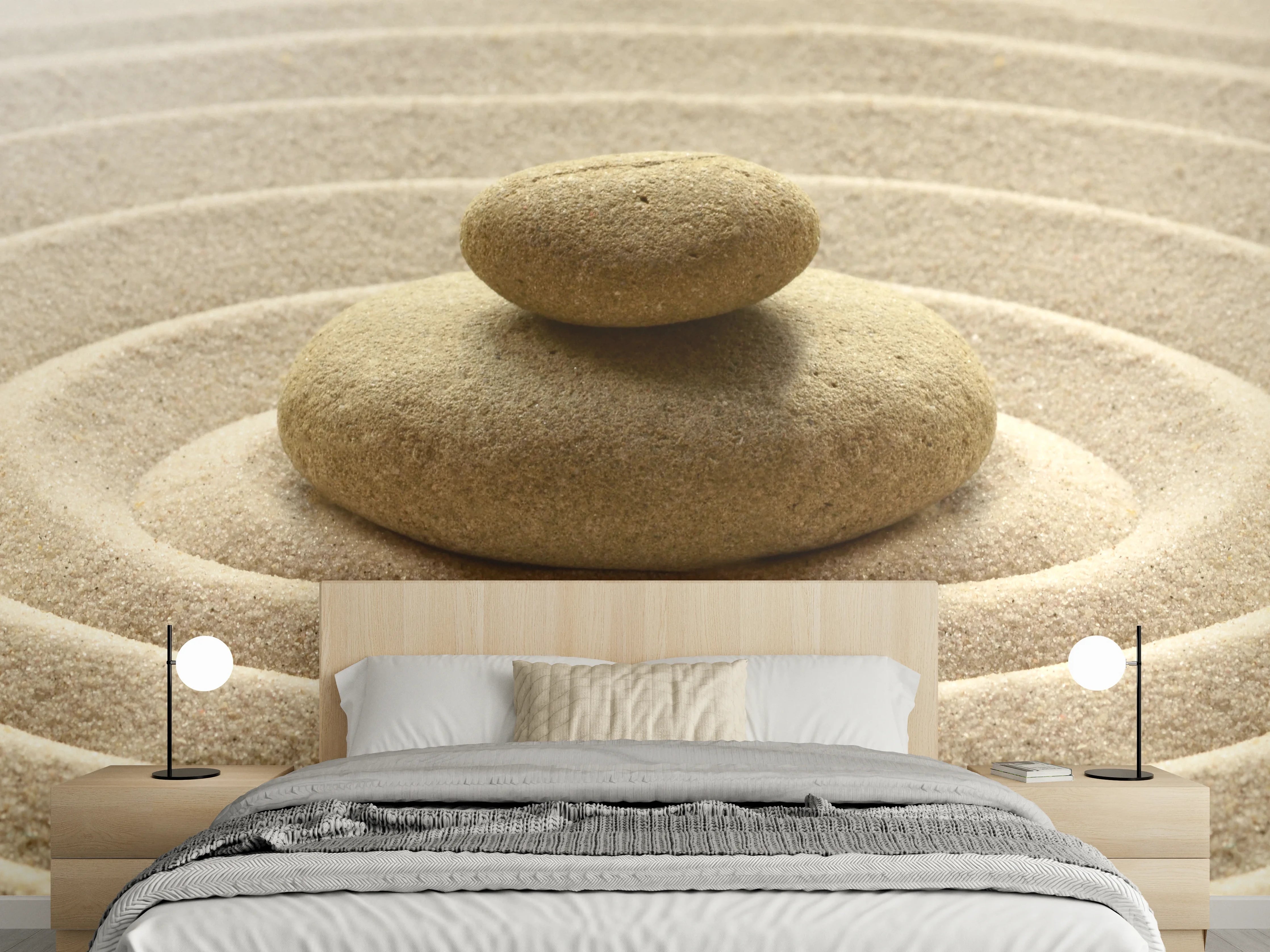 Wandverkleidung Schlafzimmer - Sand im Zen-Garten