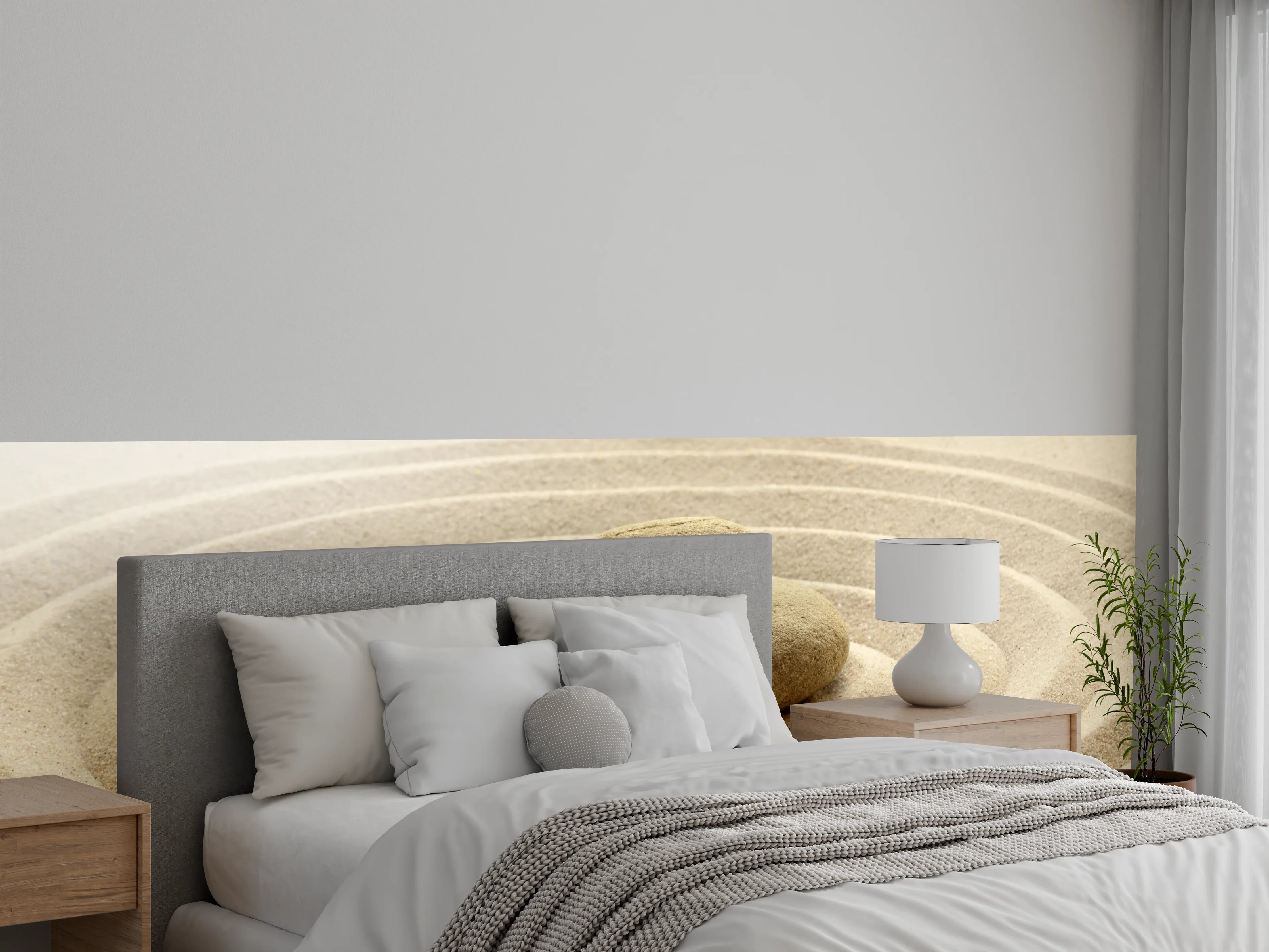 Wandverkleidung Schlafzimmer - Sand im Zen-Garten