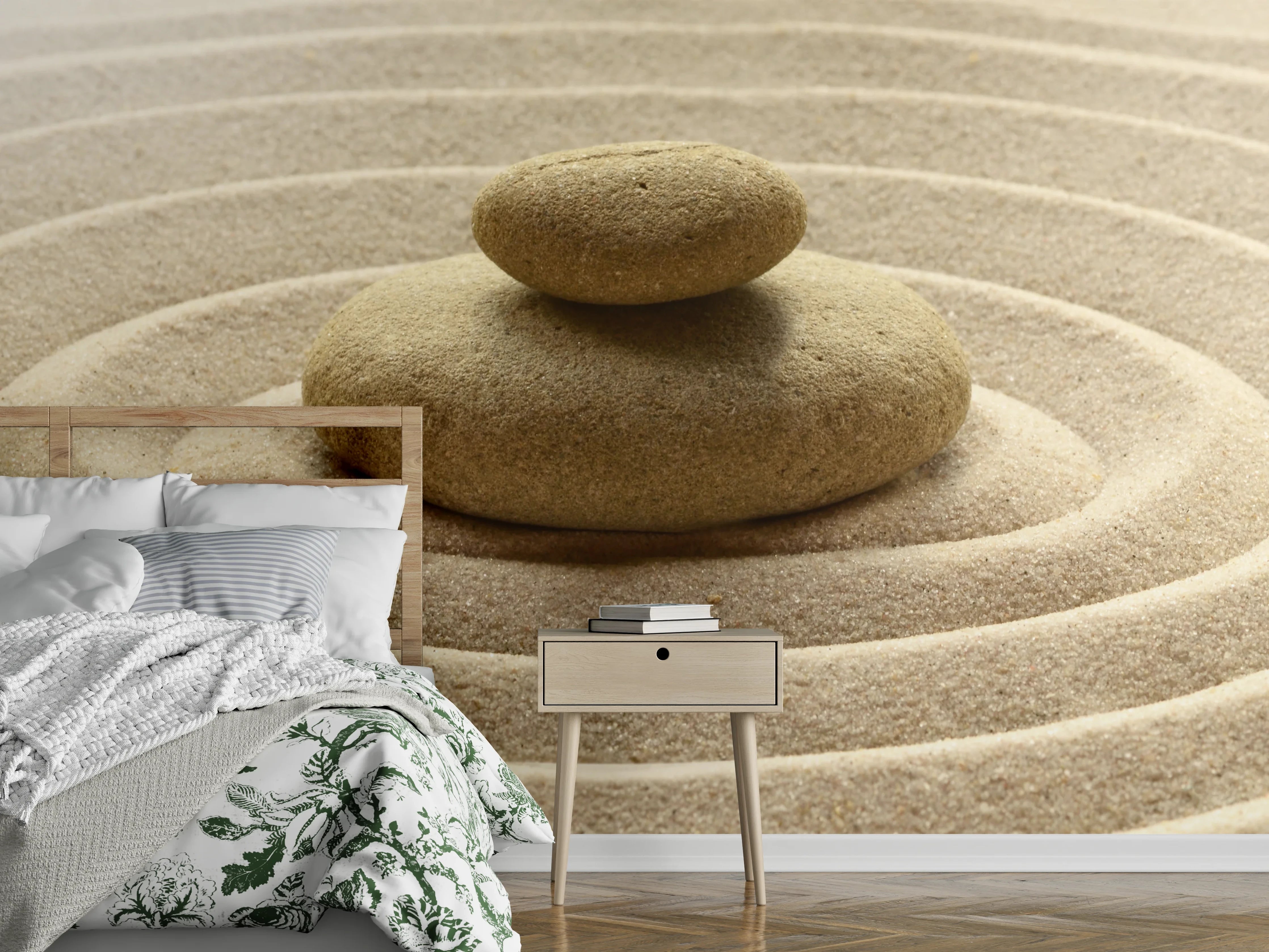 Wandverkleidung Schlafzimmer - Sand im Zen-Garten