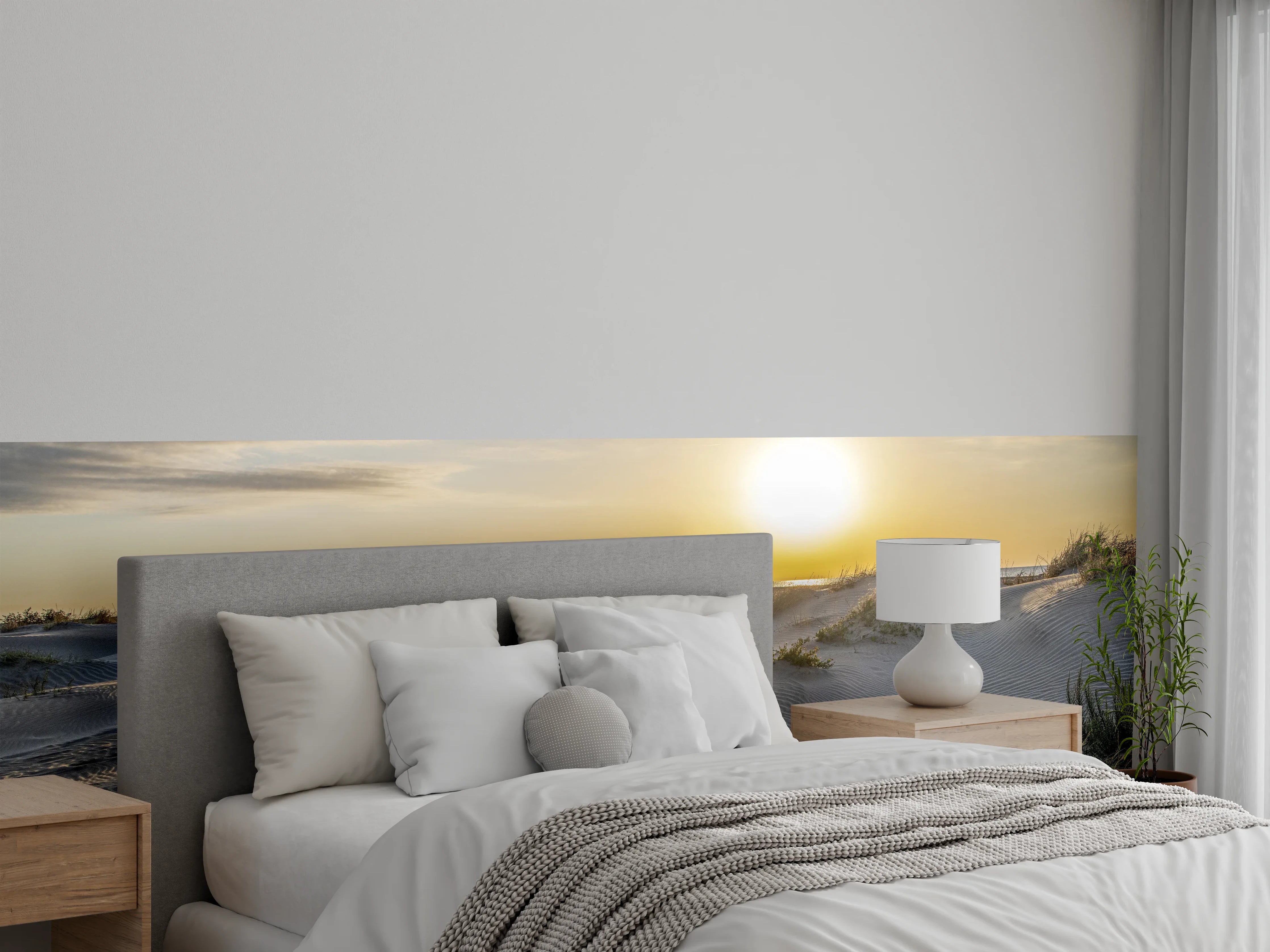 Wandverkleidung Schlafzimmer - Sanddünen Sonnenuntergang Küste