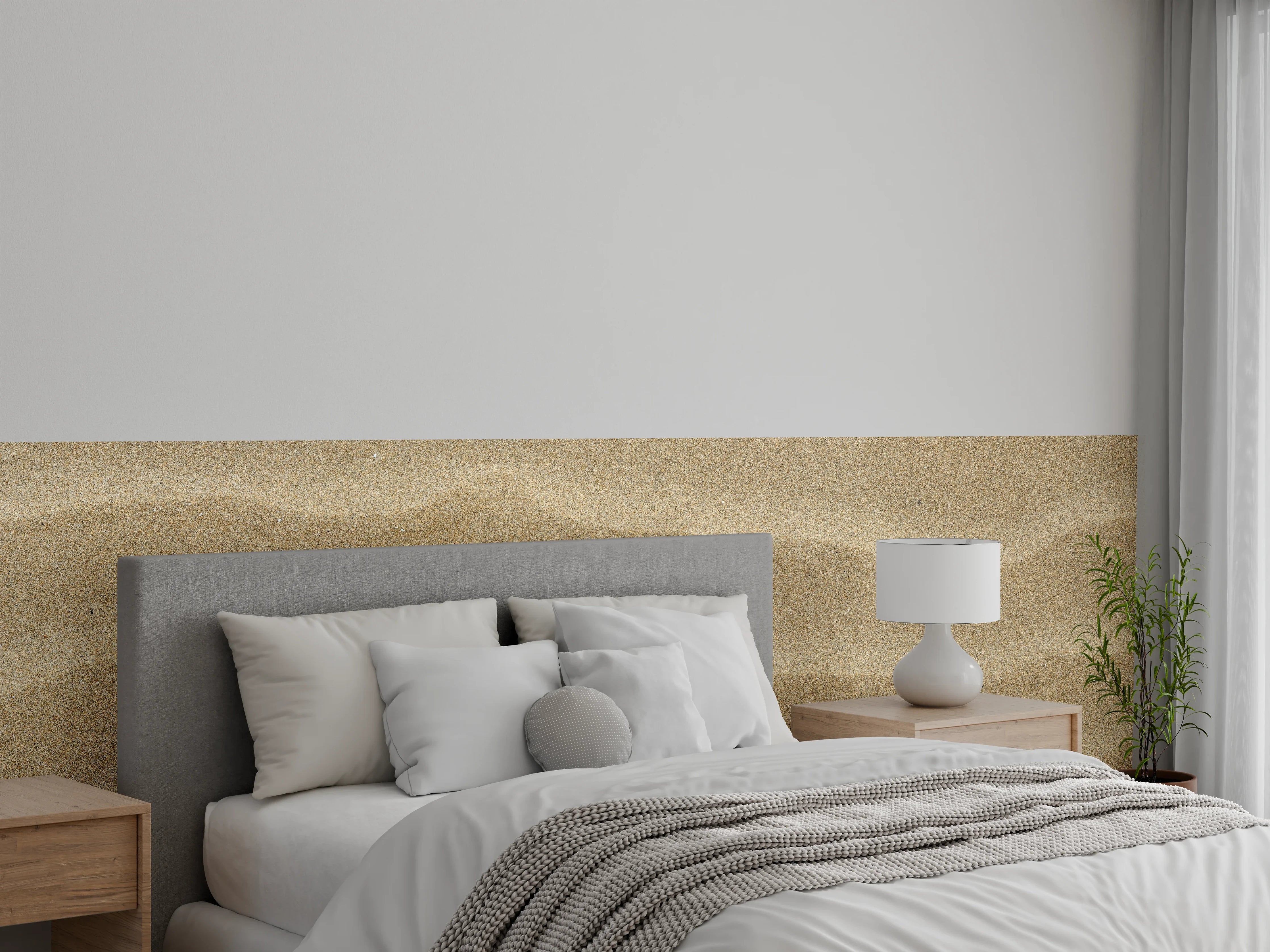 Wandverkleidung Schlafzimmer - Sanddünen mit sanften Wellen