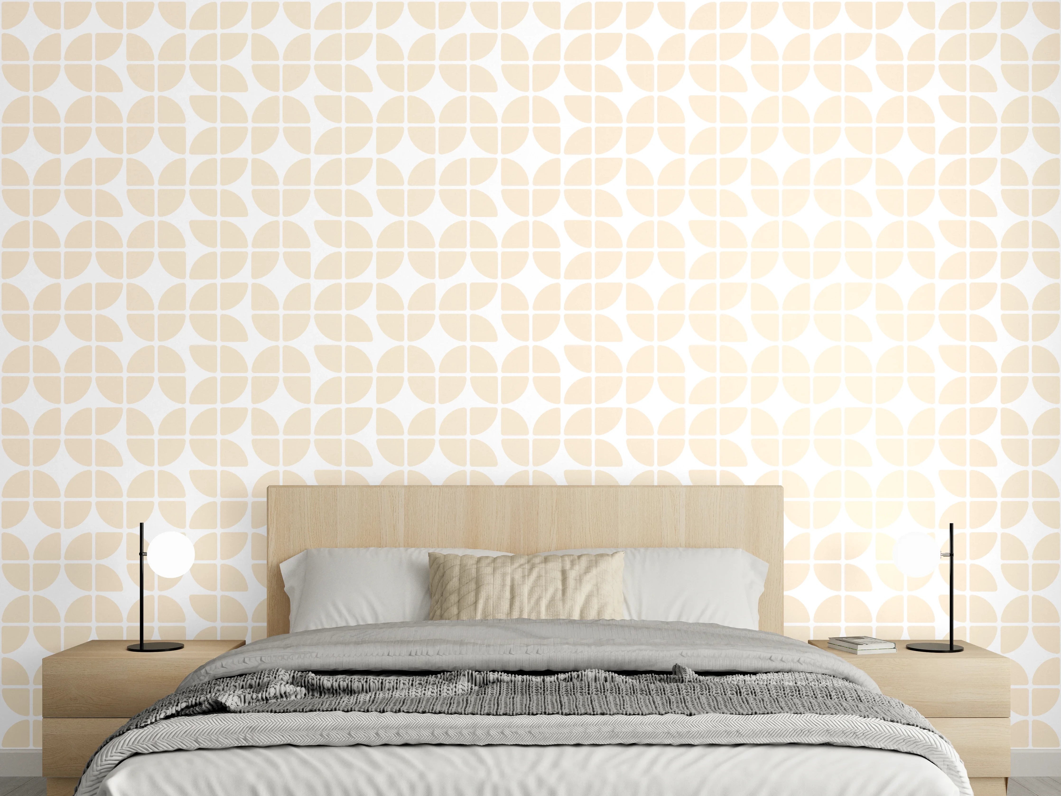 Wandverkleidung Schlafzimmer - Sanft gemustert: Creme-Beige Wanddekor