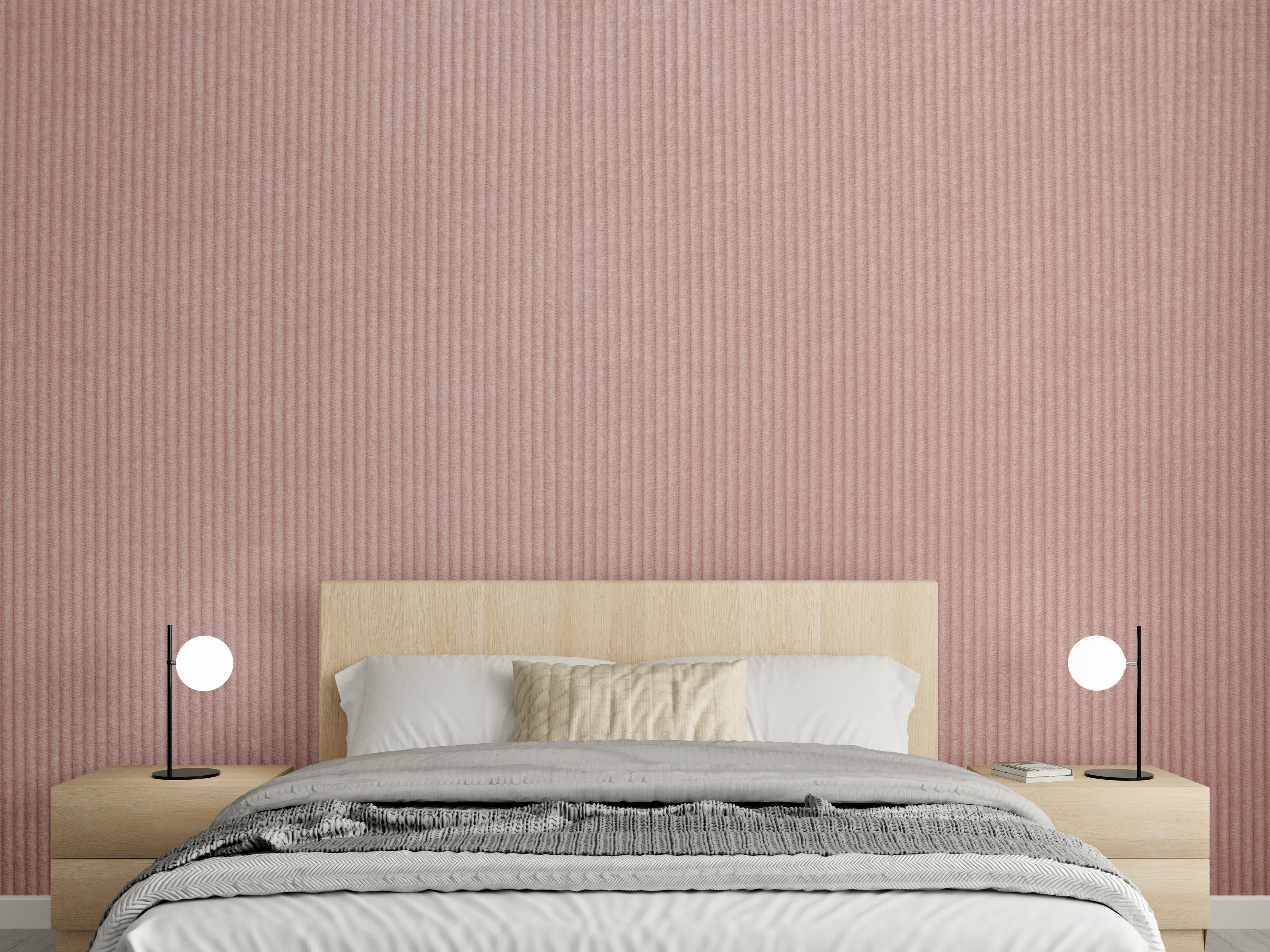 Wandverkleidung Schlafzimmer - Sanft strukturierter Uni-Rosé Hintergrund