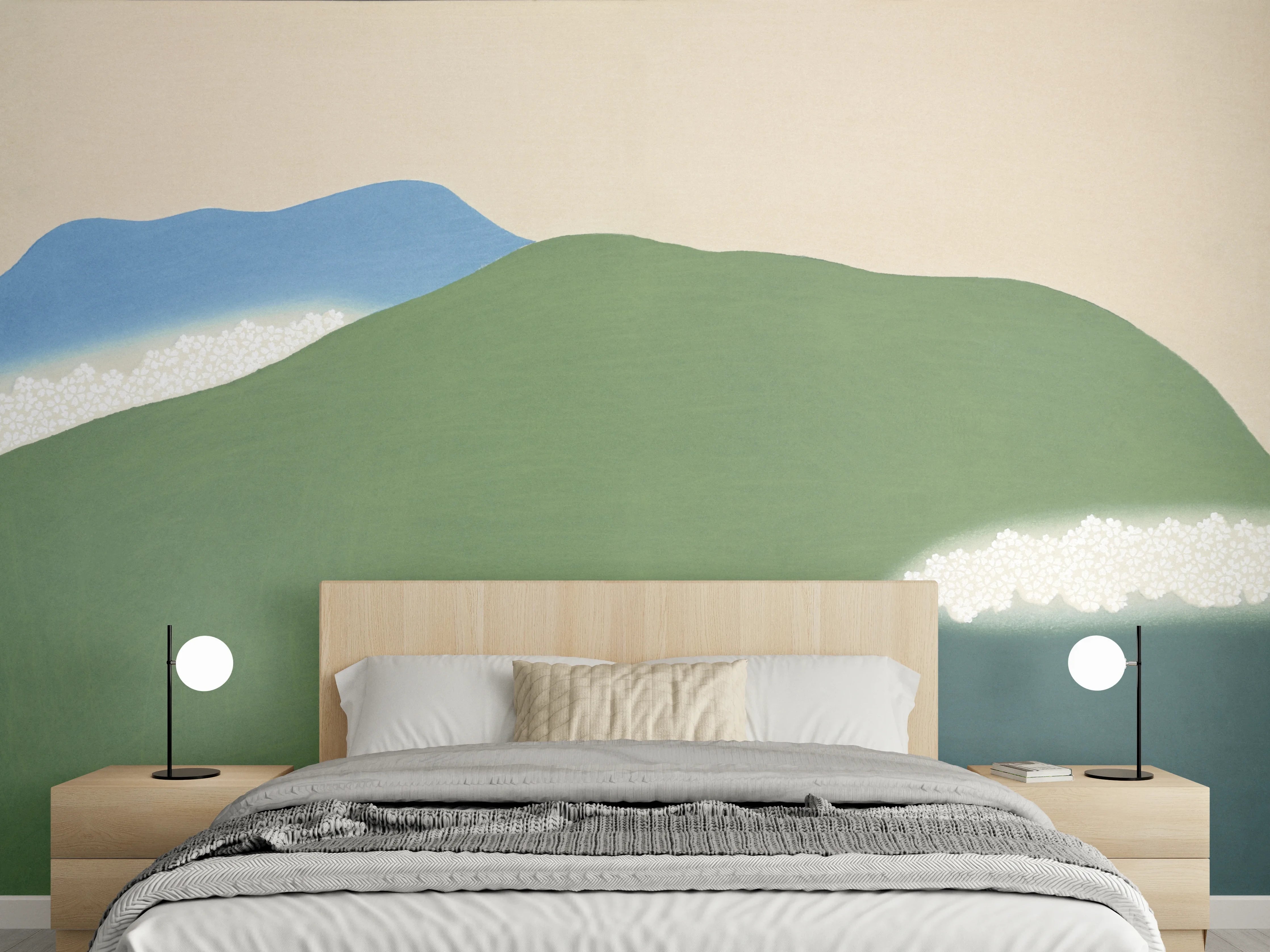 Wandverkleidung Schlafzimmer - Sanfte Hügel Abstrakte Landschaft