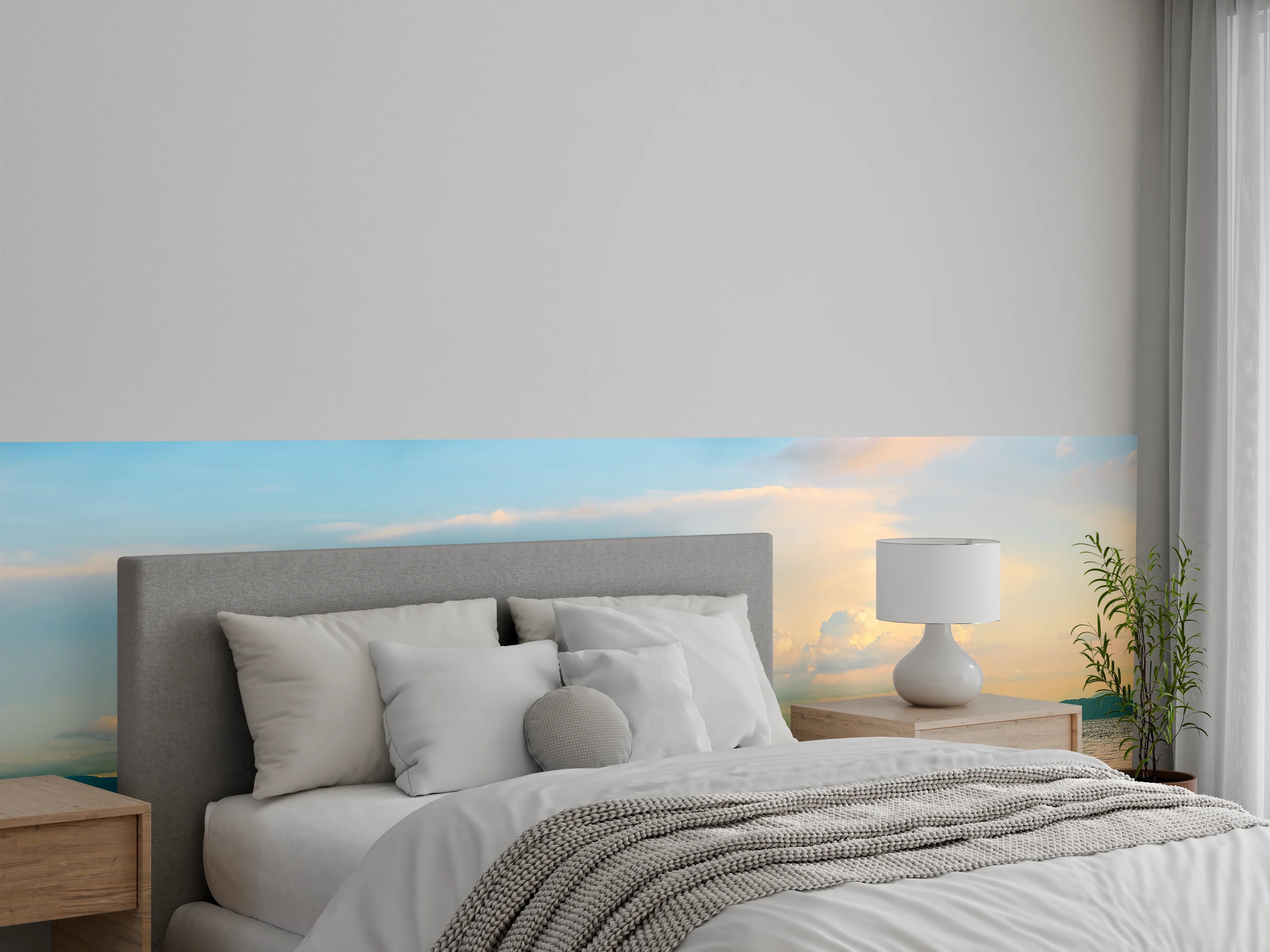Wandverkleidung Schlafzimmer - Sanfte Meereslandschaft Panorama