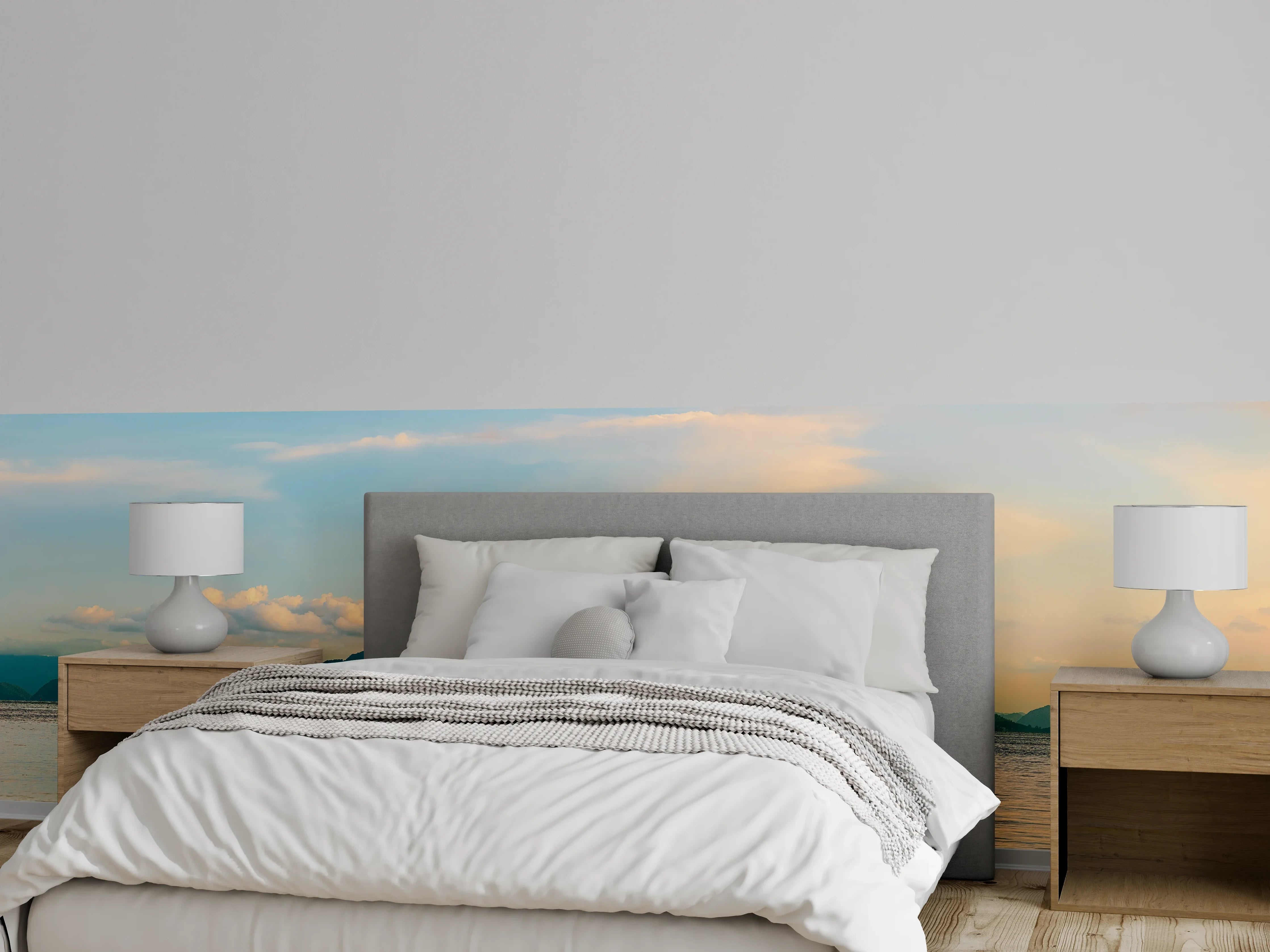 Wandverkleidung Schlafzimmer - Sanfte Meereslandschaft Panorama