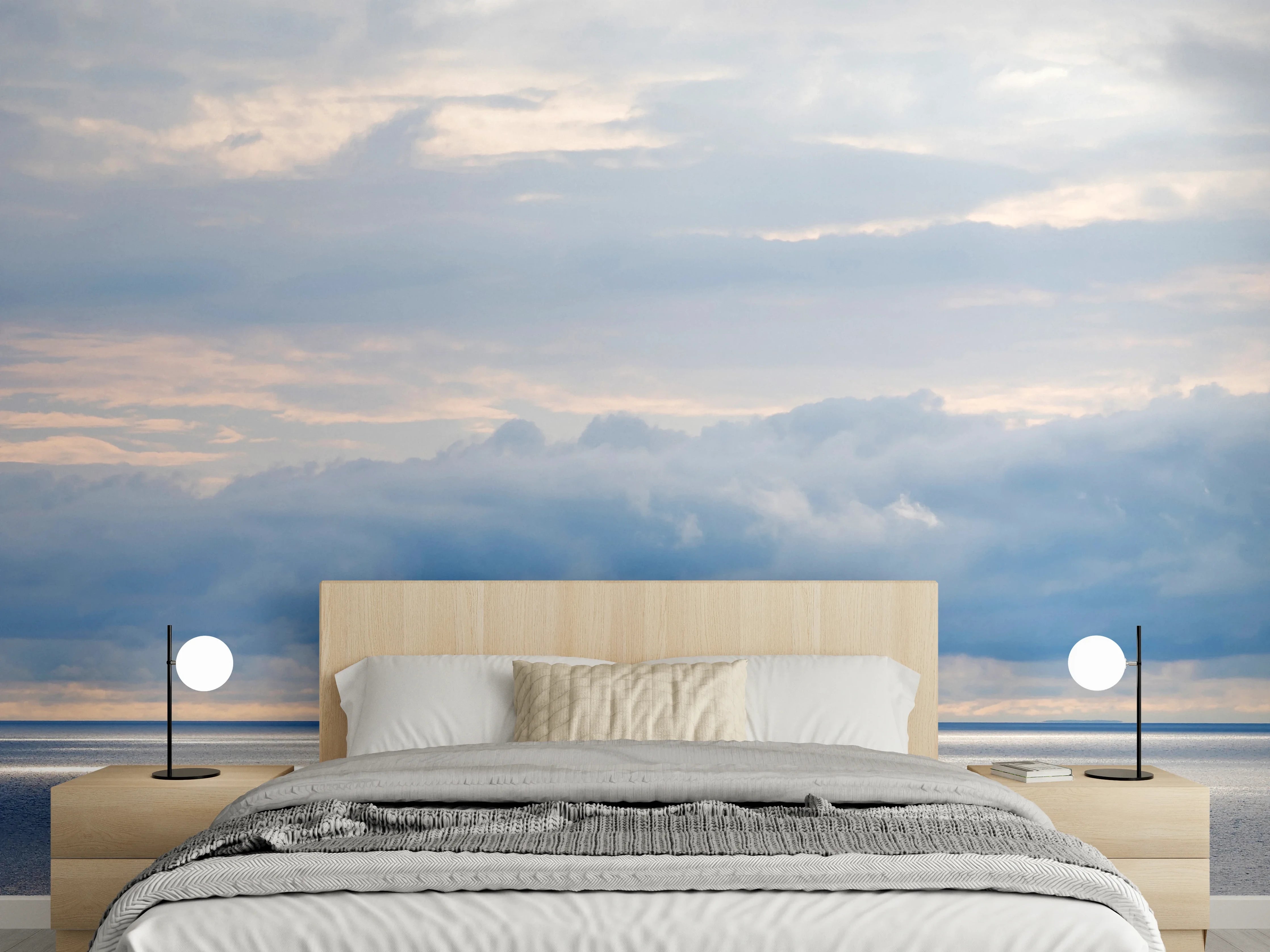 Wandverkleidung Schlafzimmer - Sanfte Meeresstimmung Himmel und Wasser