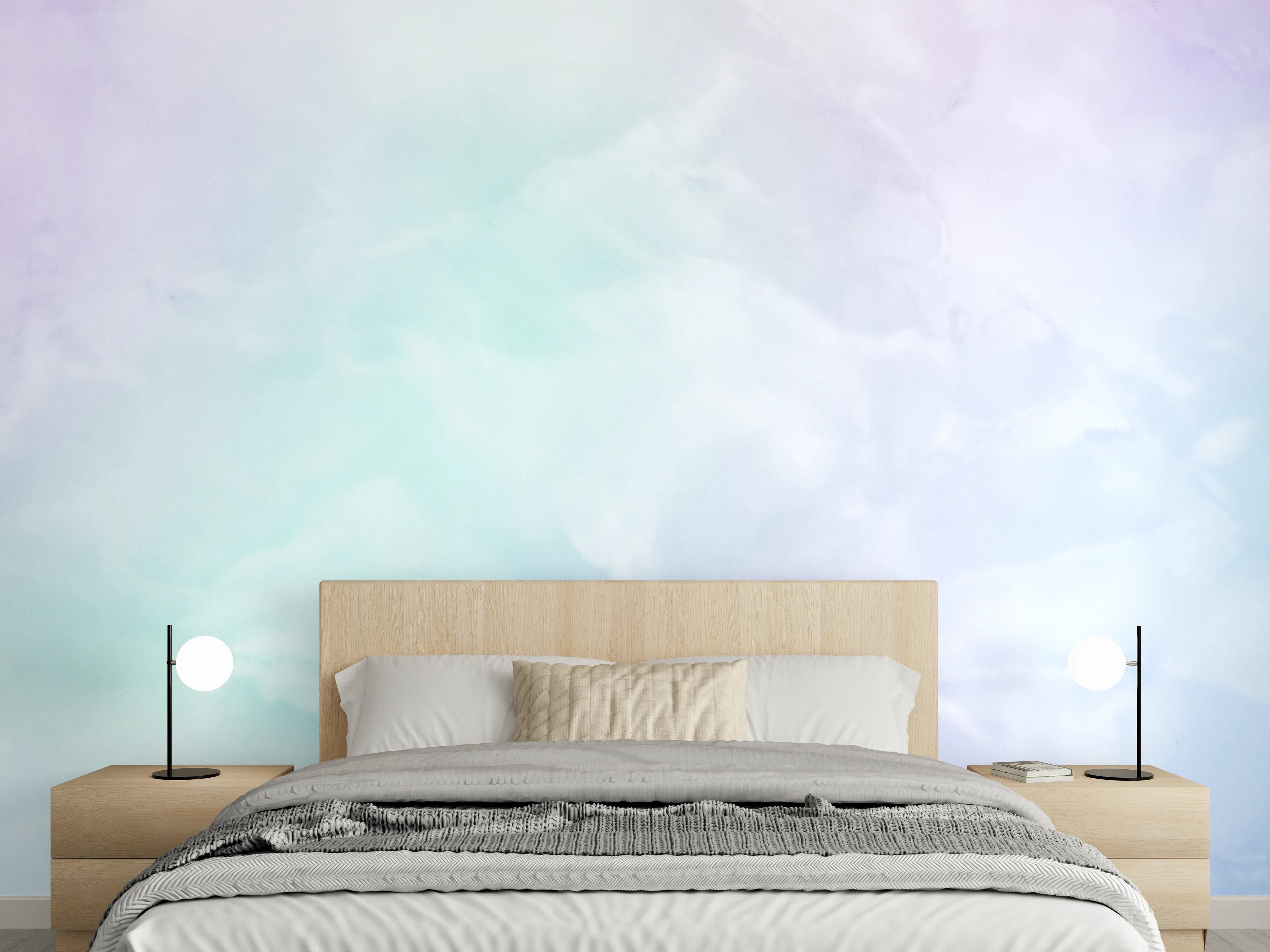 Wandverkleidung Schlafzimmer - Sanfte Pastell-Marmoroptik in Weiß