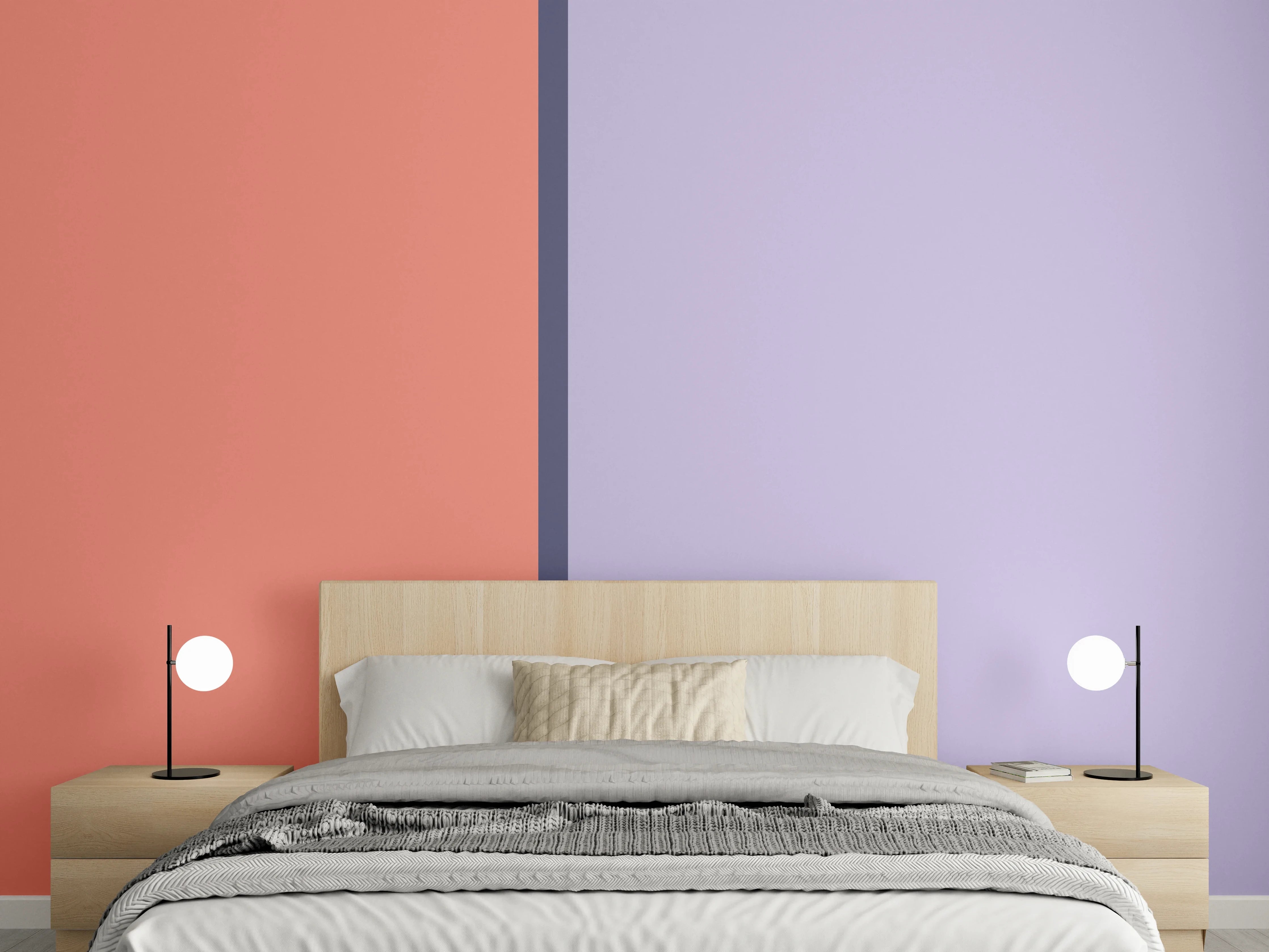 Wandverkleidung Schlafzimmer - Sanfte Pastellfarben im Kombinationsstil