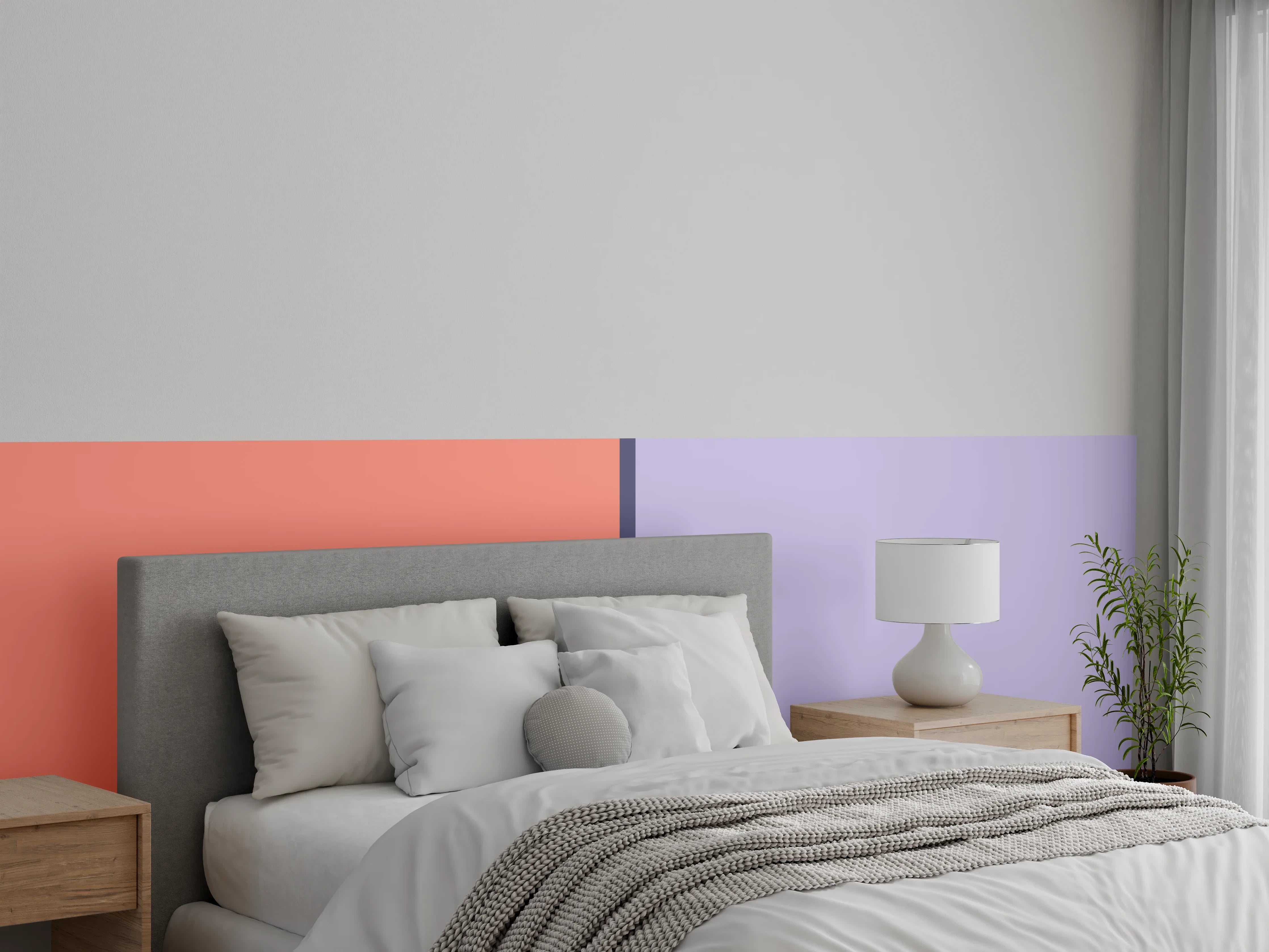 Wandverkleidung Schlafzimmer - Sanfte Pastellfarben im Kombinationsstil