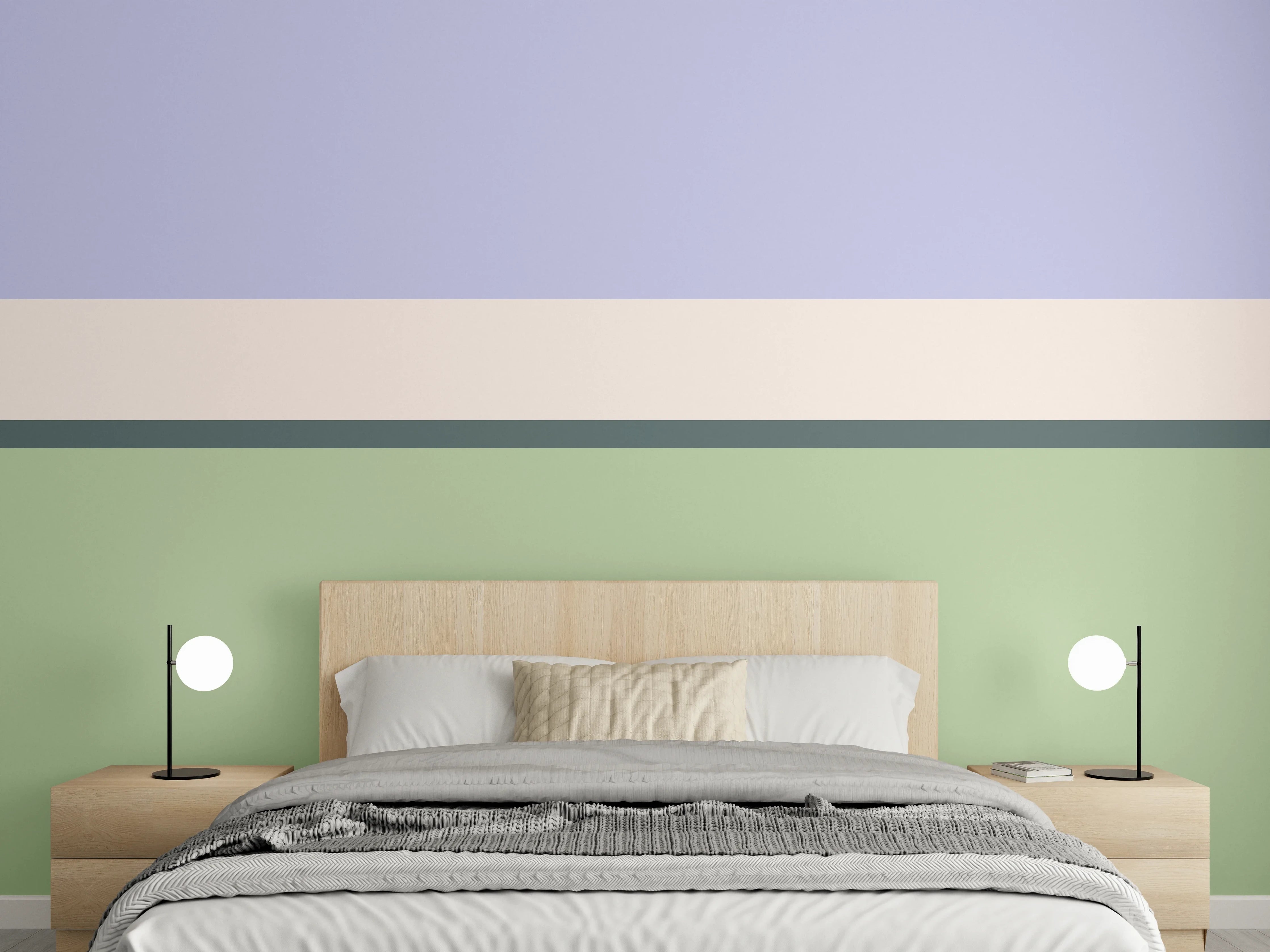Wandverkleidung Schlafzimmer - Sanfte Pastellfarben in ruhigem Farbverlauf