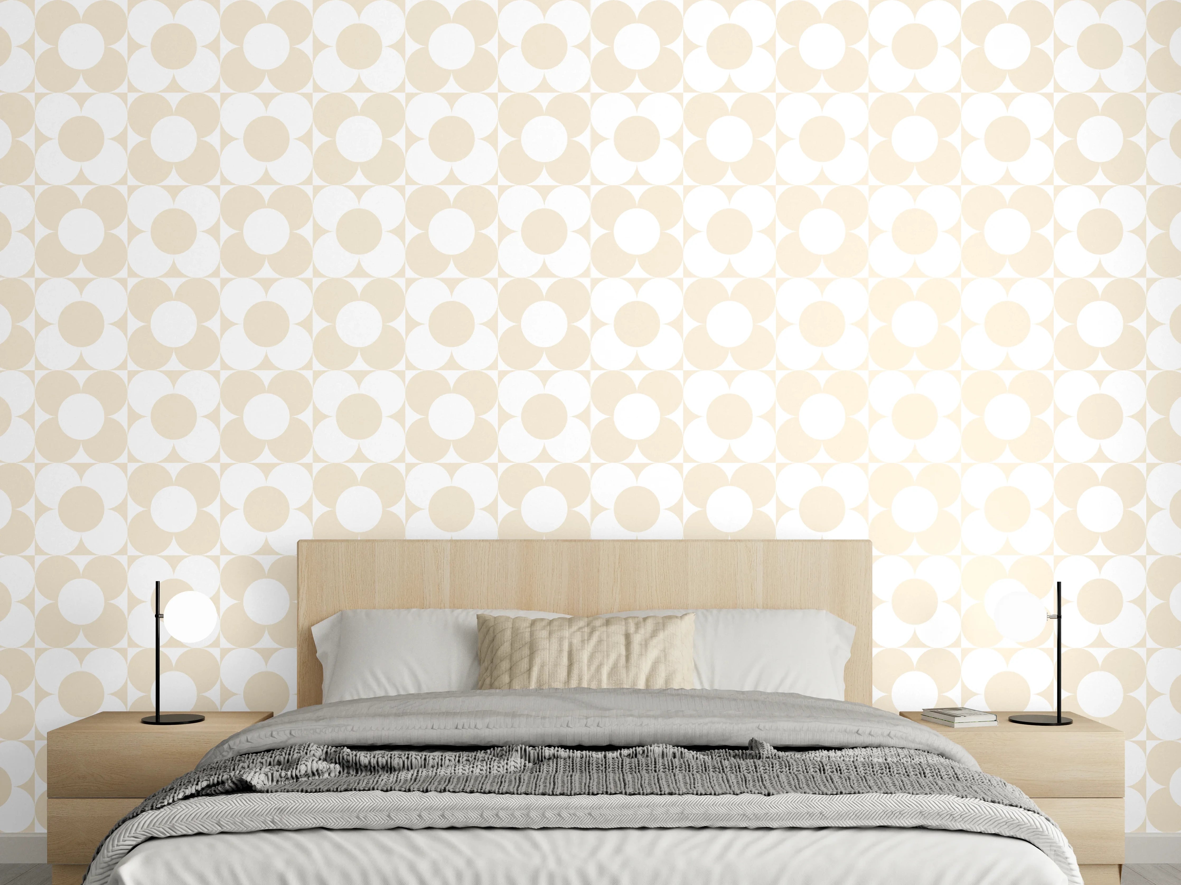 Wandverkleidung Schlafzimmer - Sanfte Punkte in Beige für Wände