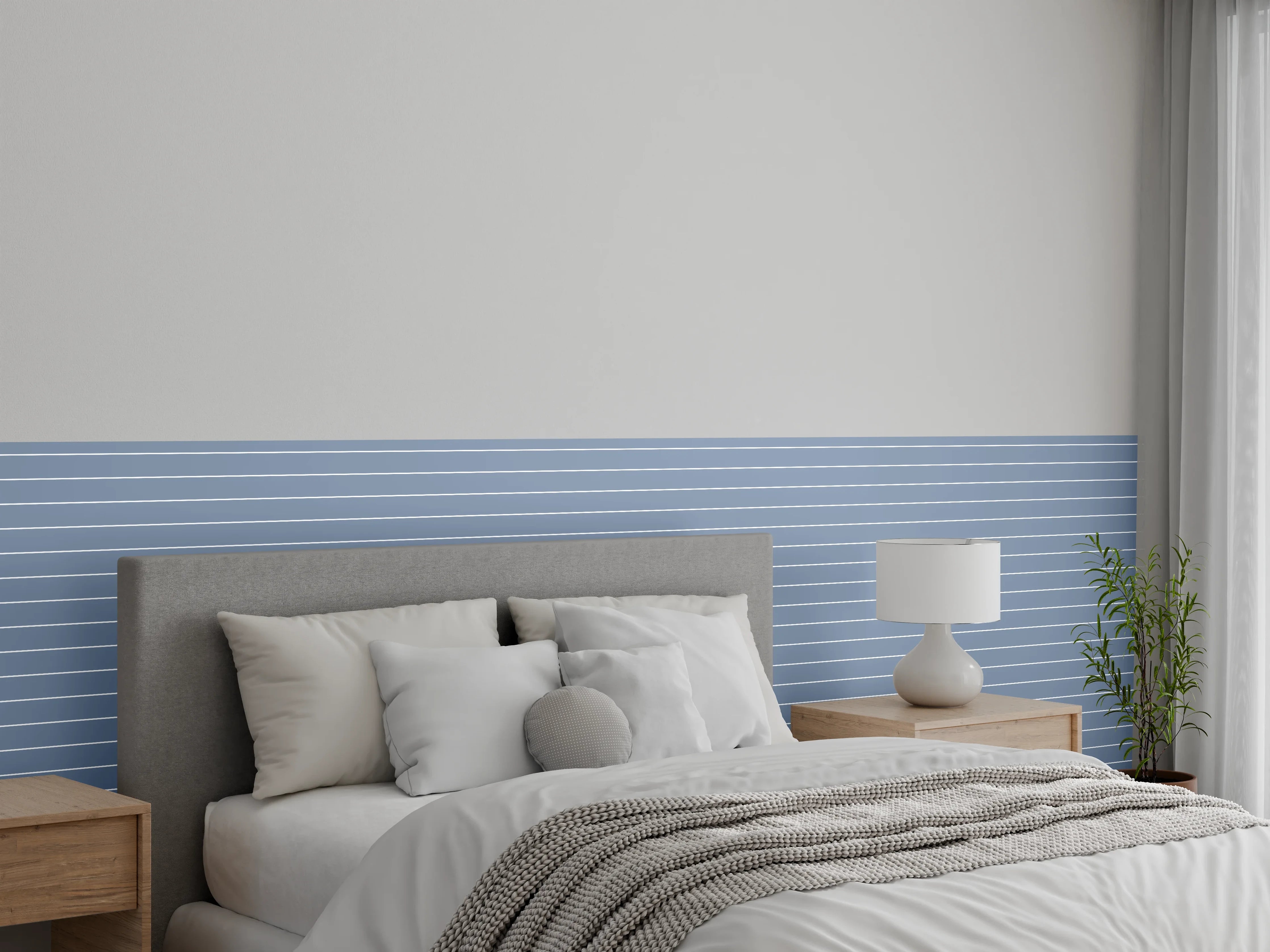 Wandverkleidung Schlafzimmer - Sanfte Streifen Grau Wandmuster