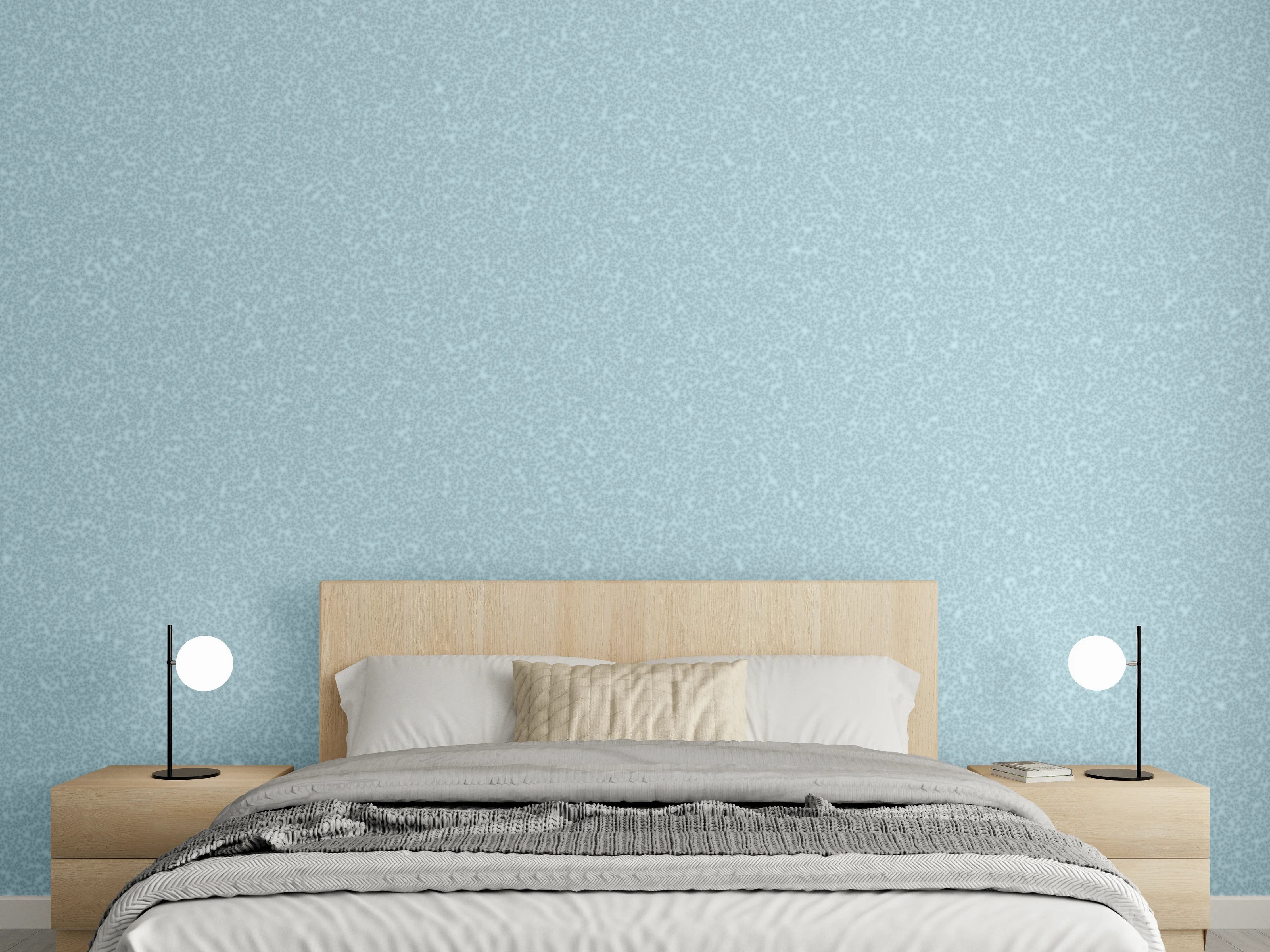 Wandverkleidung Schlafzimmer - Sanfte hellblaue Struktur-Optik