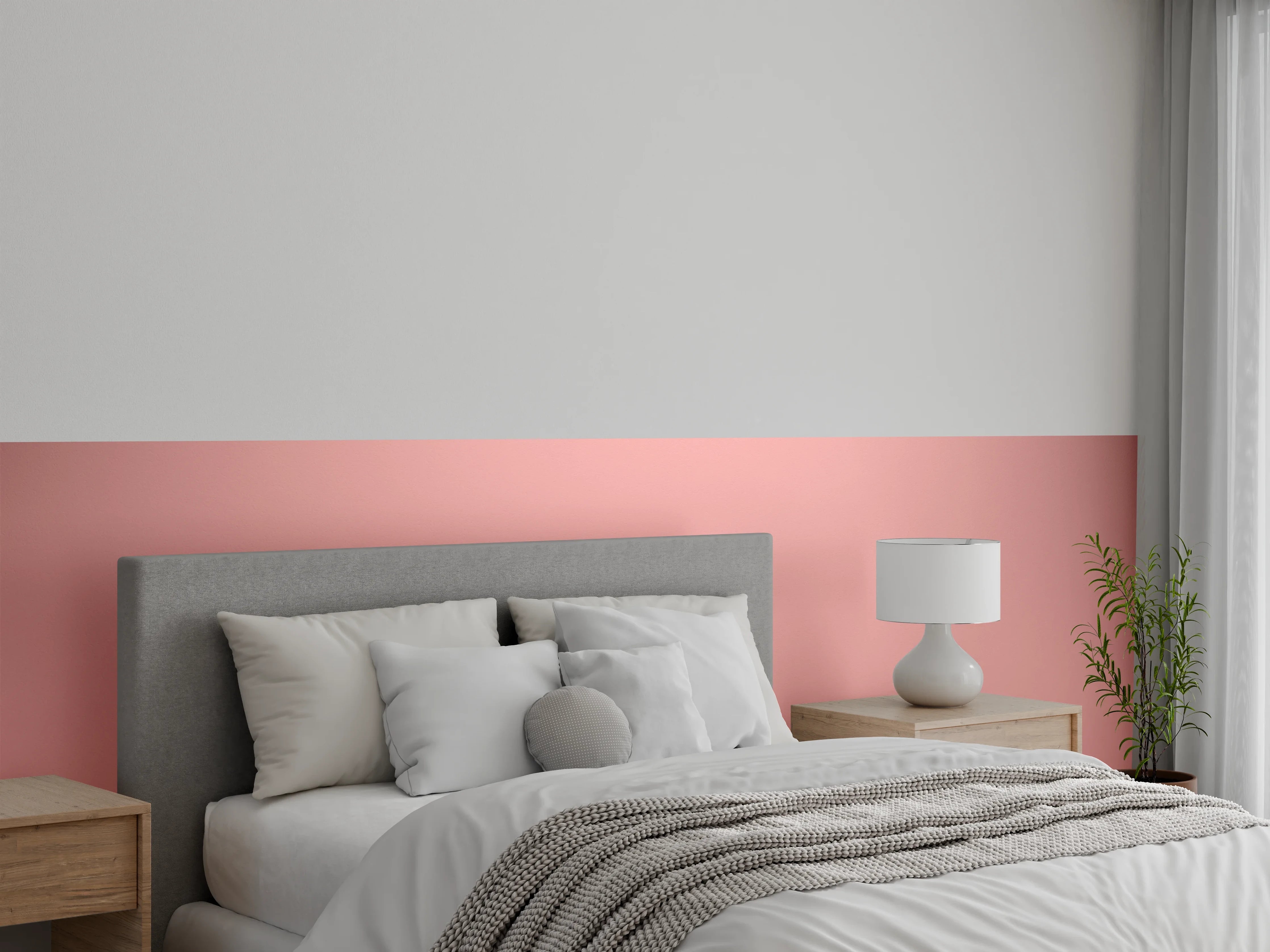 Wandverkleidung Schlafzimmer - Sanfte roséfarbene Wandgestaltung