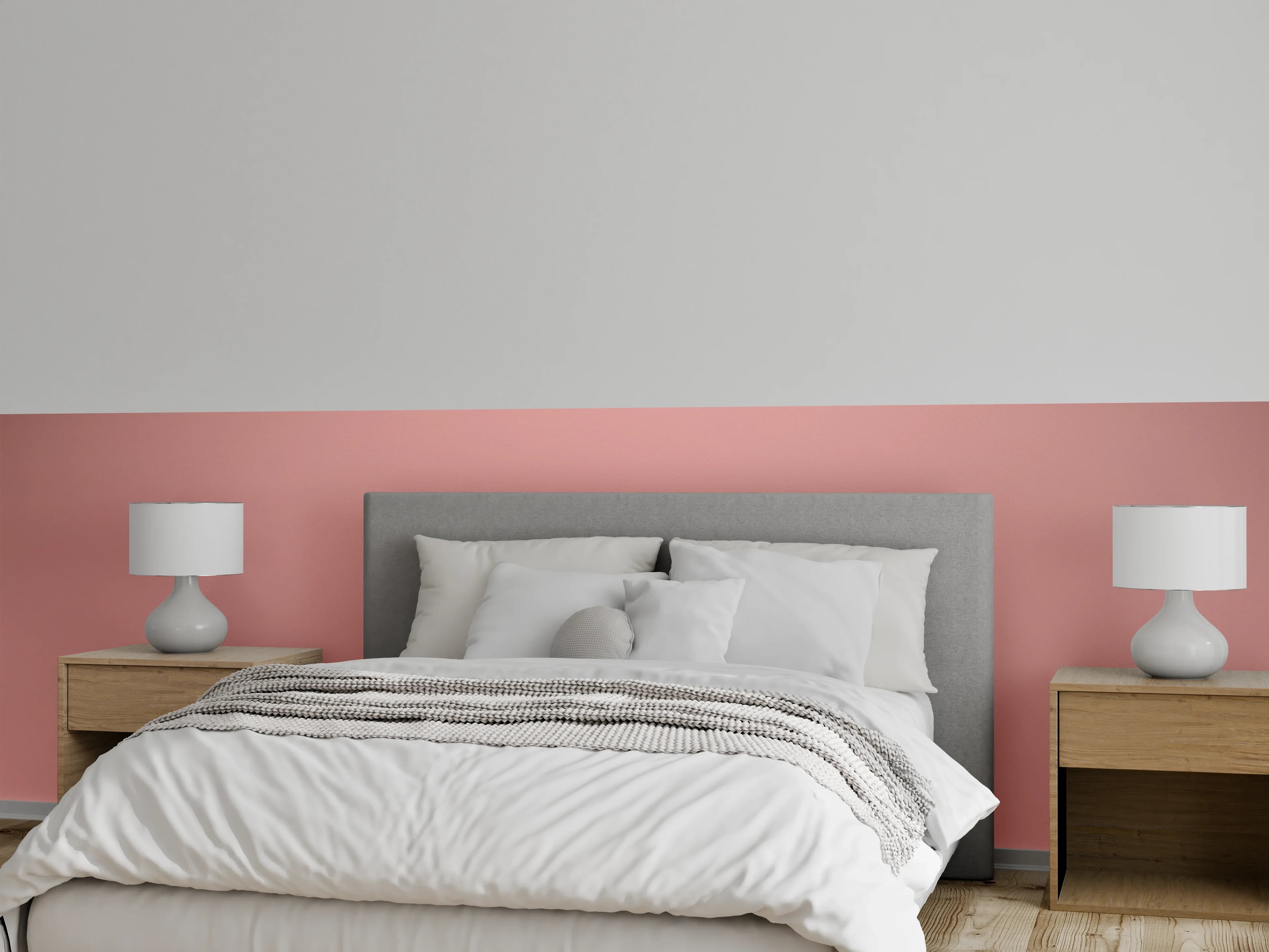 Wandverkleidung Schlafzimmer - Sanfte roséfarbene Wandgestaltung