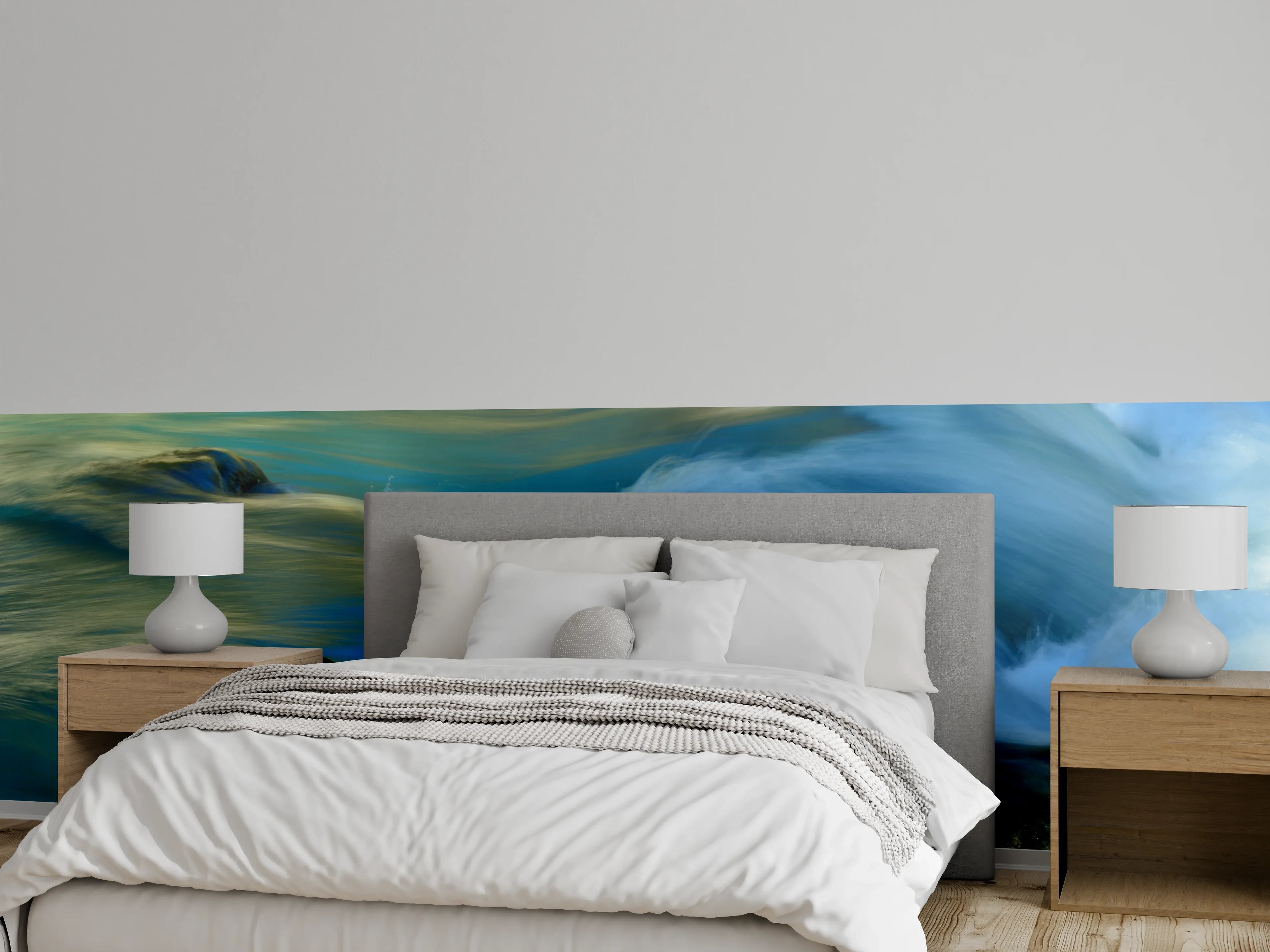 Wandverkleidung Schlafzimmer - Sanfter Gebirgsbach im Sonnenlicht