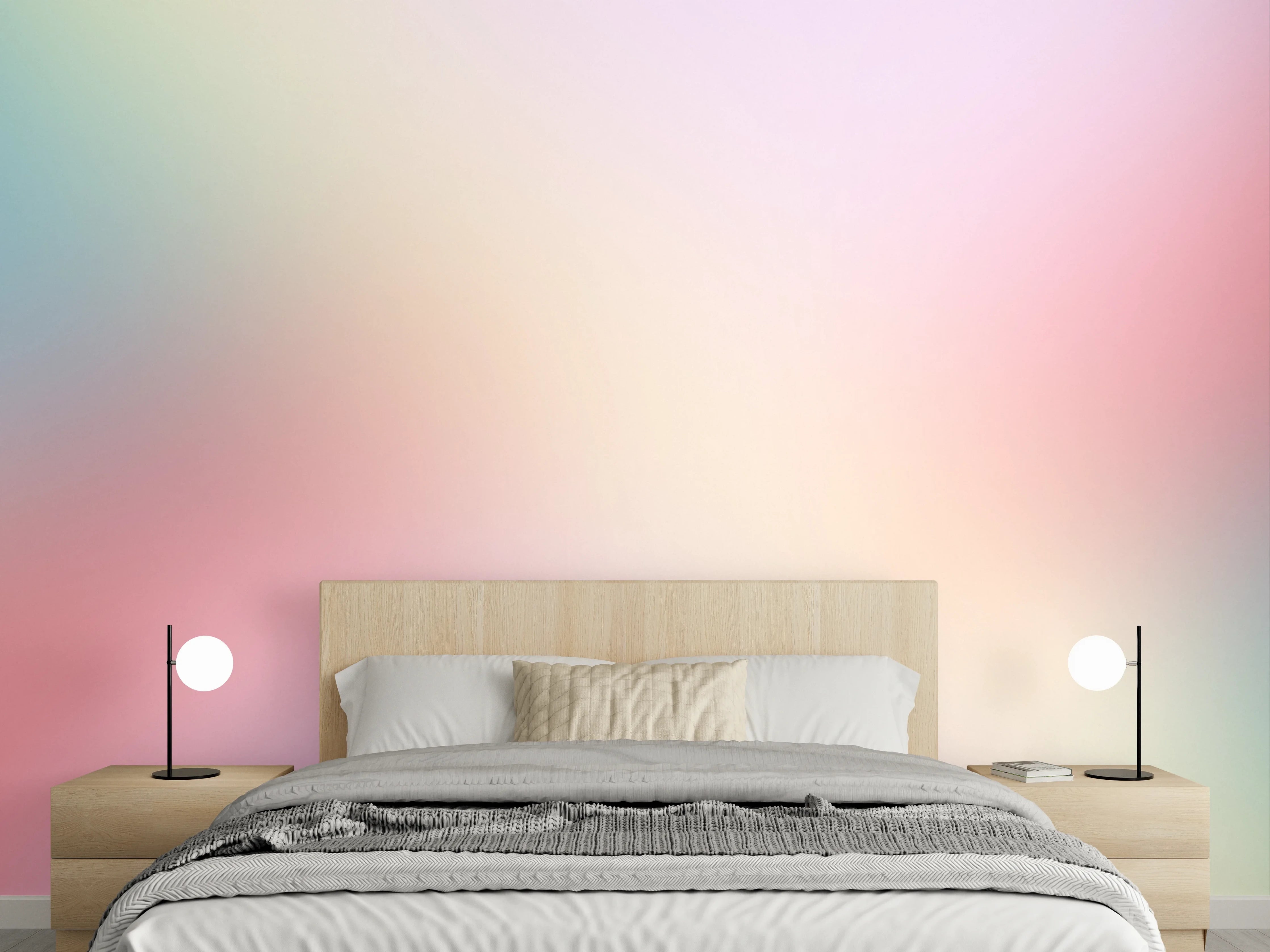 Wandverkleidung Schlafzimmer - Sanftes Pastell Farbverlauf Muster
