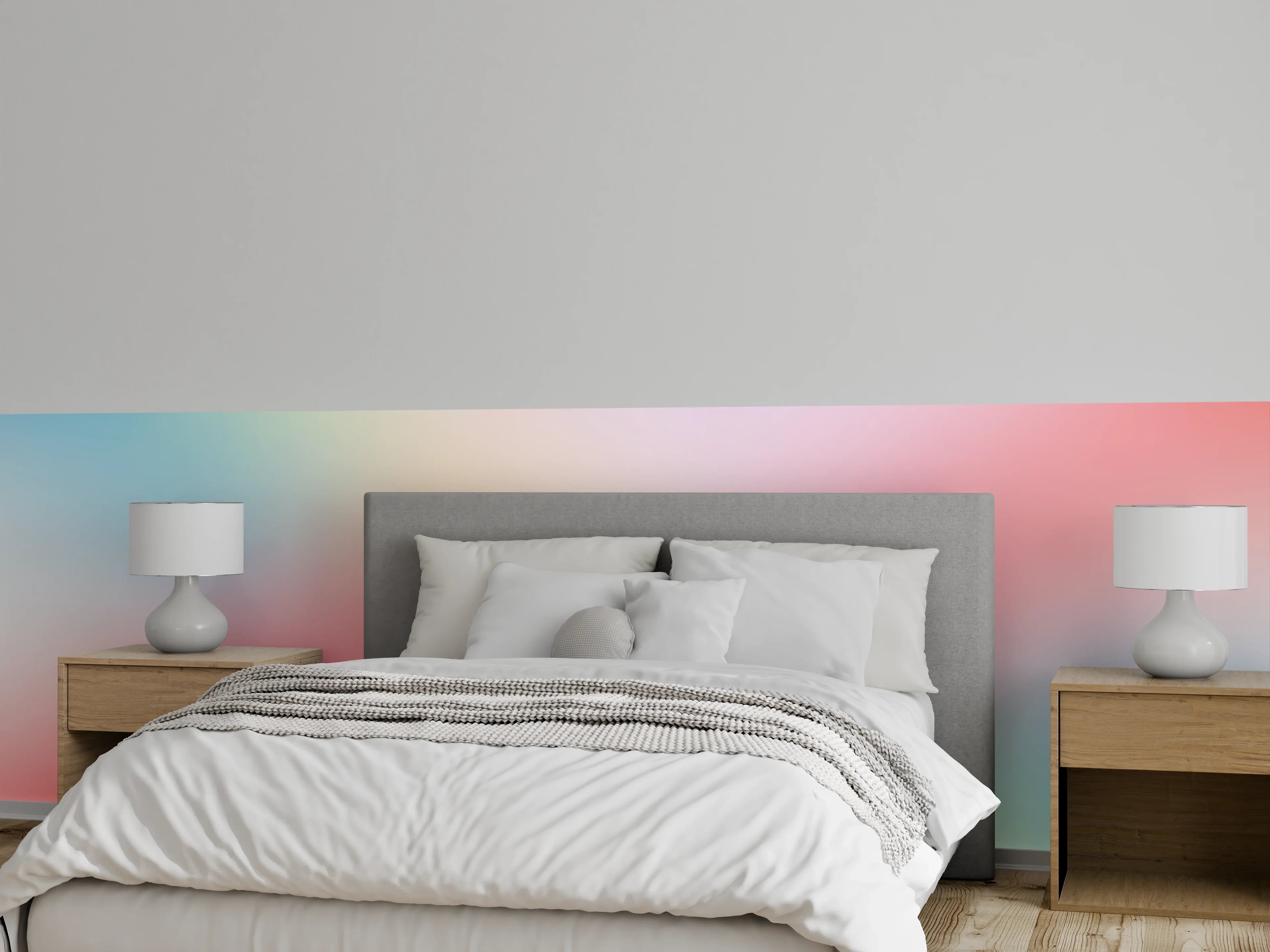Wandverkleidung Schlafzimmer - Sanftes Pastell Farbverlauf Muster