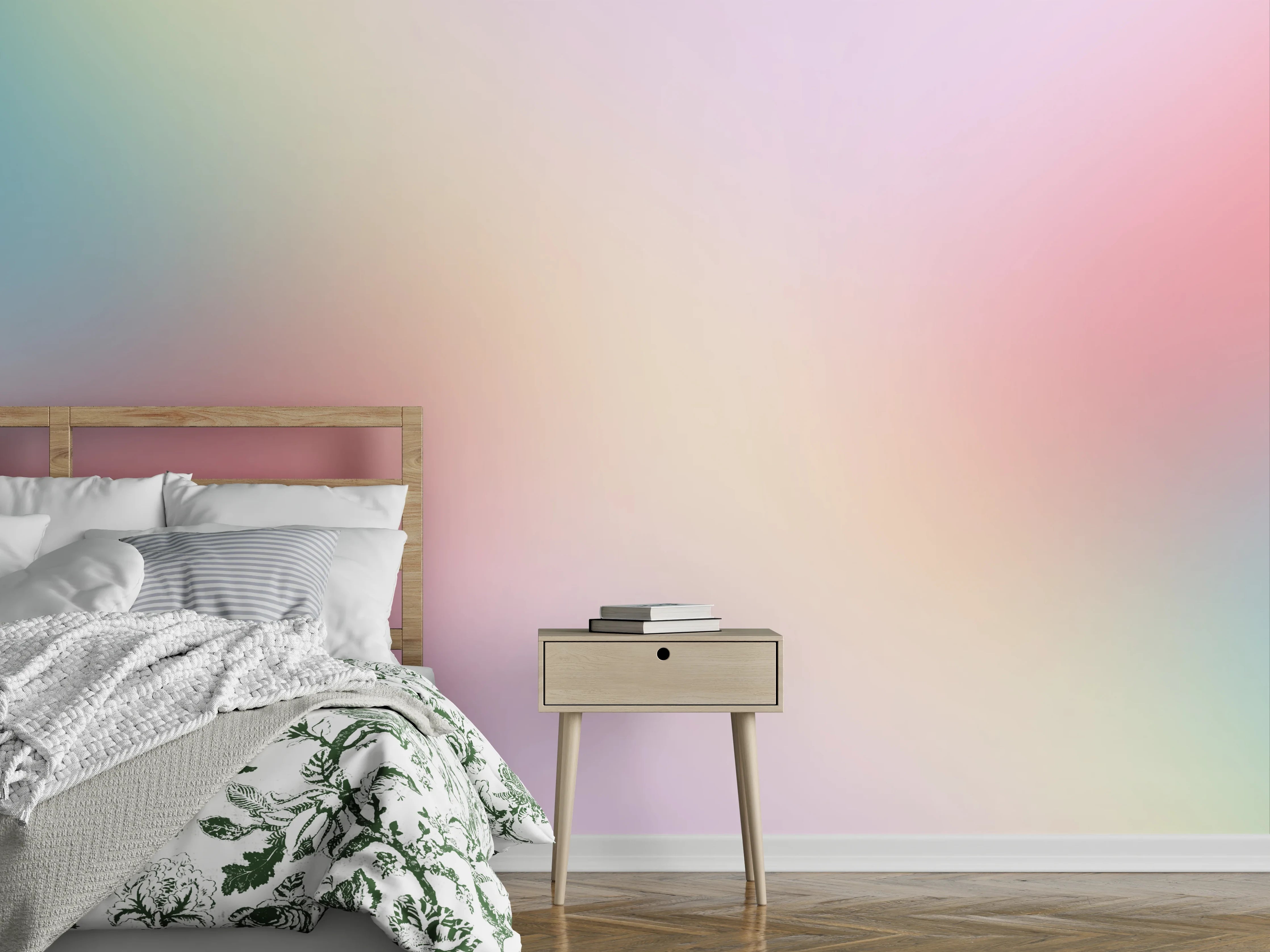 Wandverkleidung Schlafzimmer - Sanftes Pastell Farbverlauf Muster