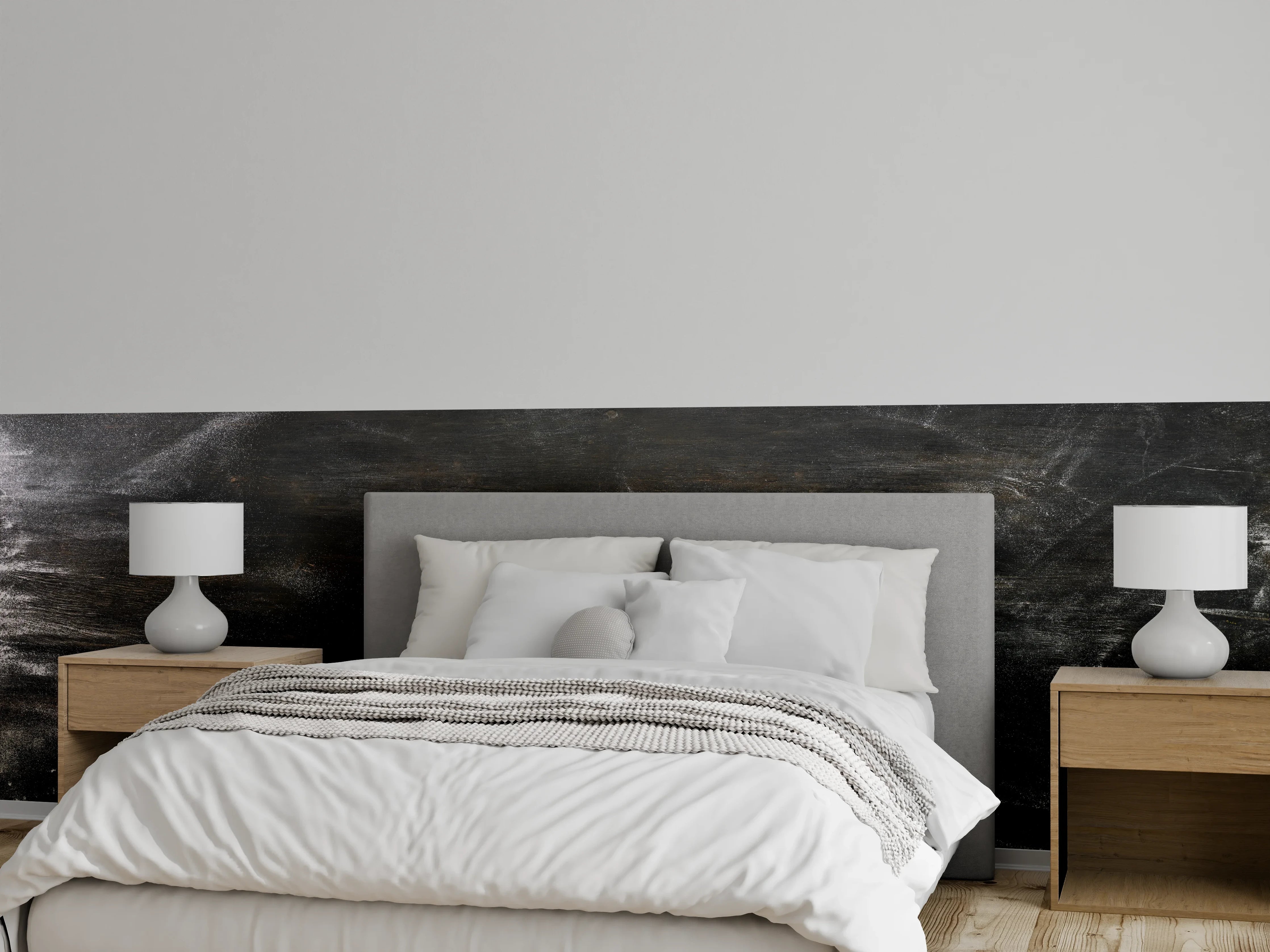 Wandverkleidung Schlafzimmer - Schieferstein mit Mehl