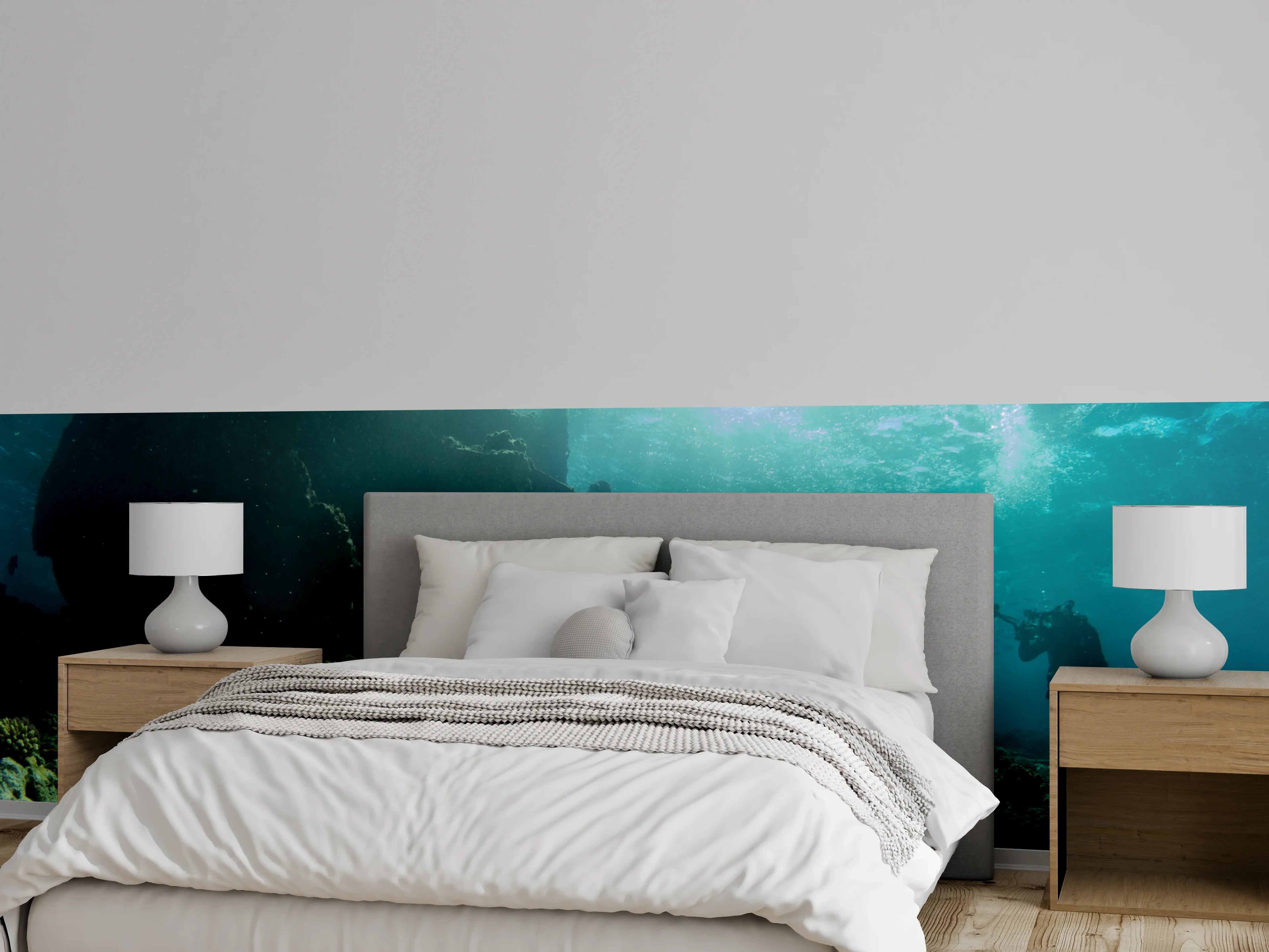 Wandverkleidung Schlafzimmer - Schiffswrack unter Wasser Korallenriff
