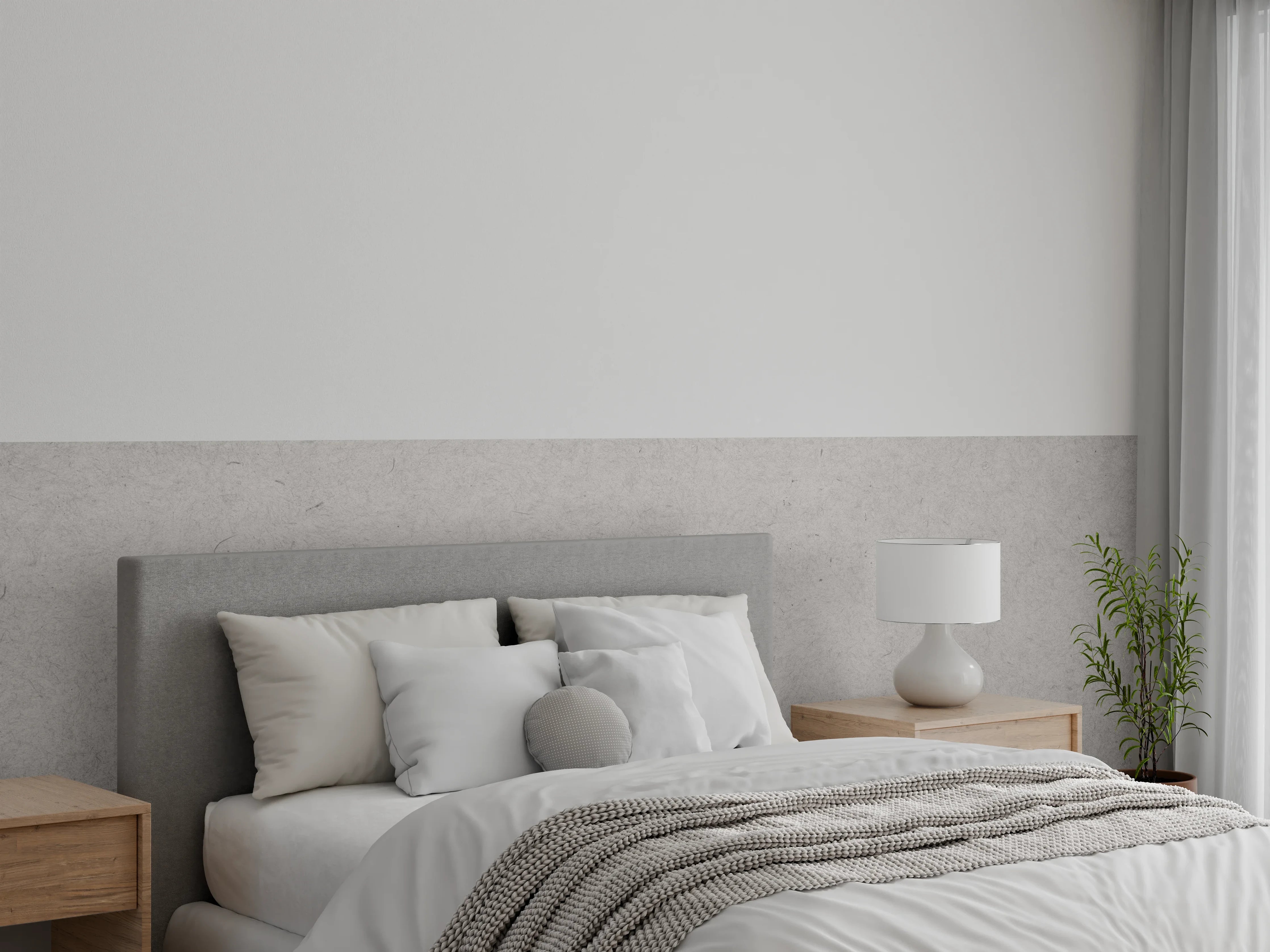 Wandverkleidung Schlafzimmer - Schlicht graue Wandstruktur modern