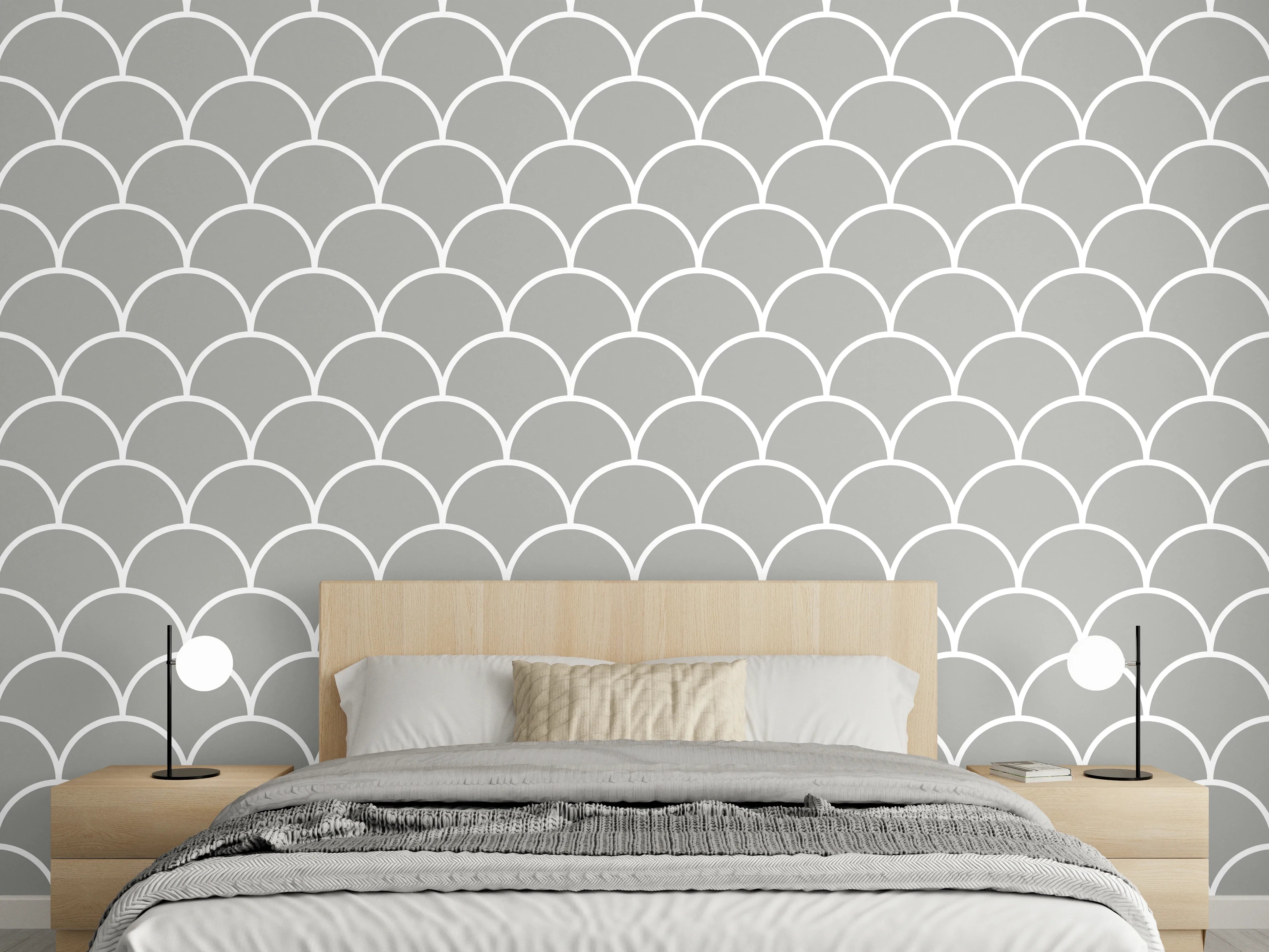 Wandverkleidung Schlafzimmer - Schlichte Graue Schuppenstruktur