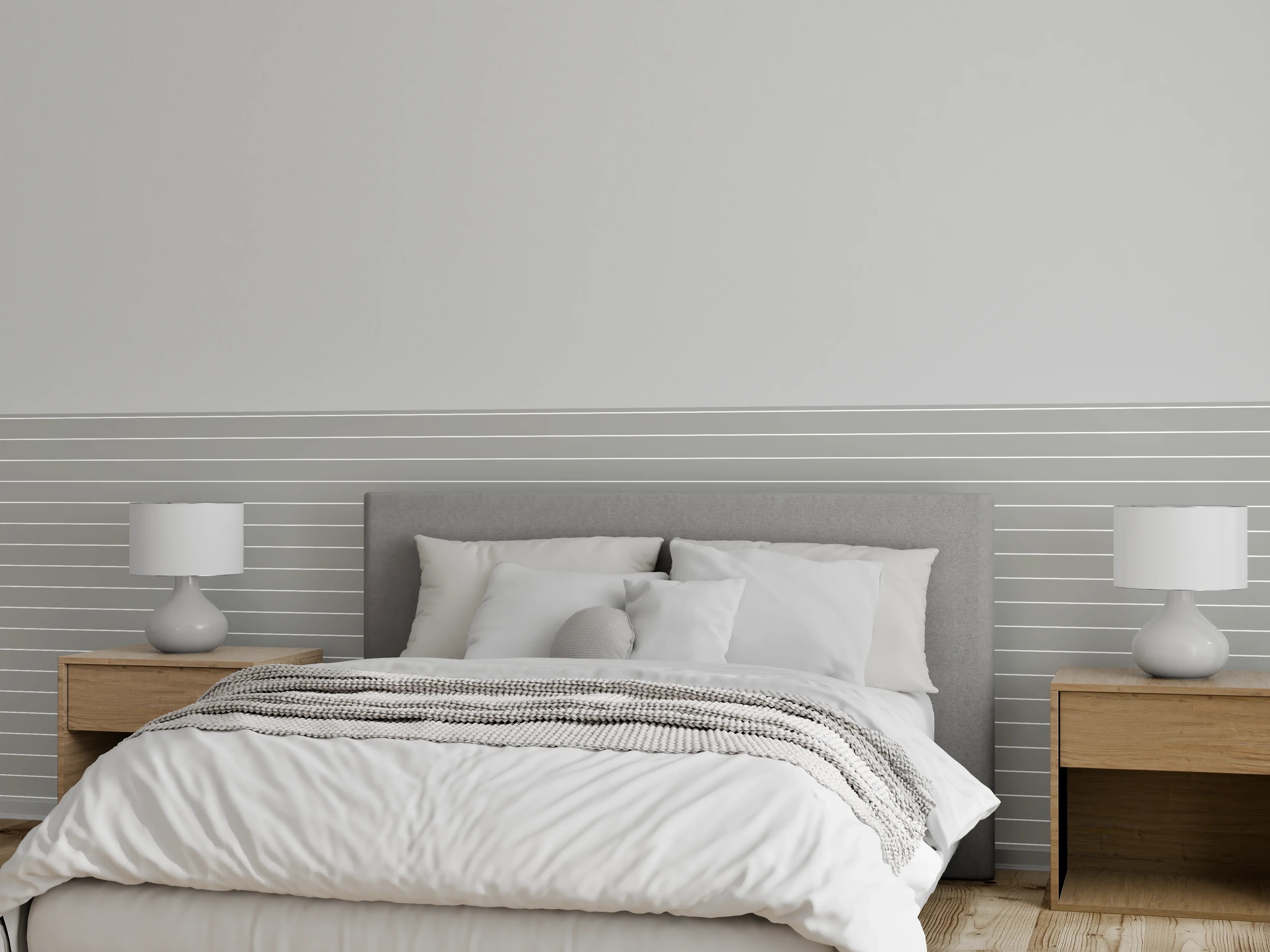 Wandverkleidung Schlafzimmer - Schlichte Graue Streifen Wanddekoration