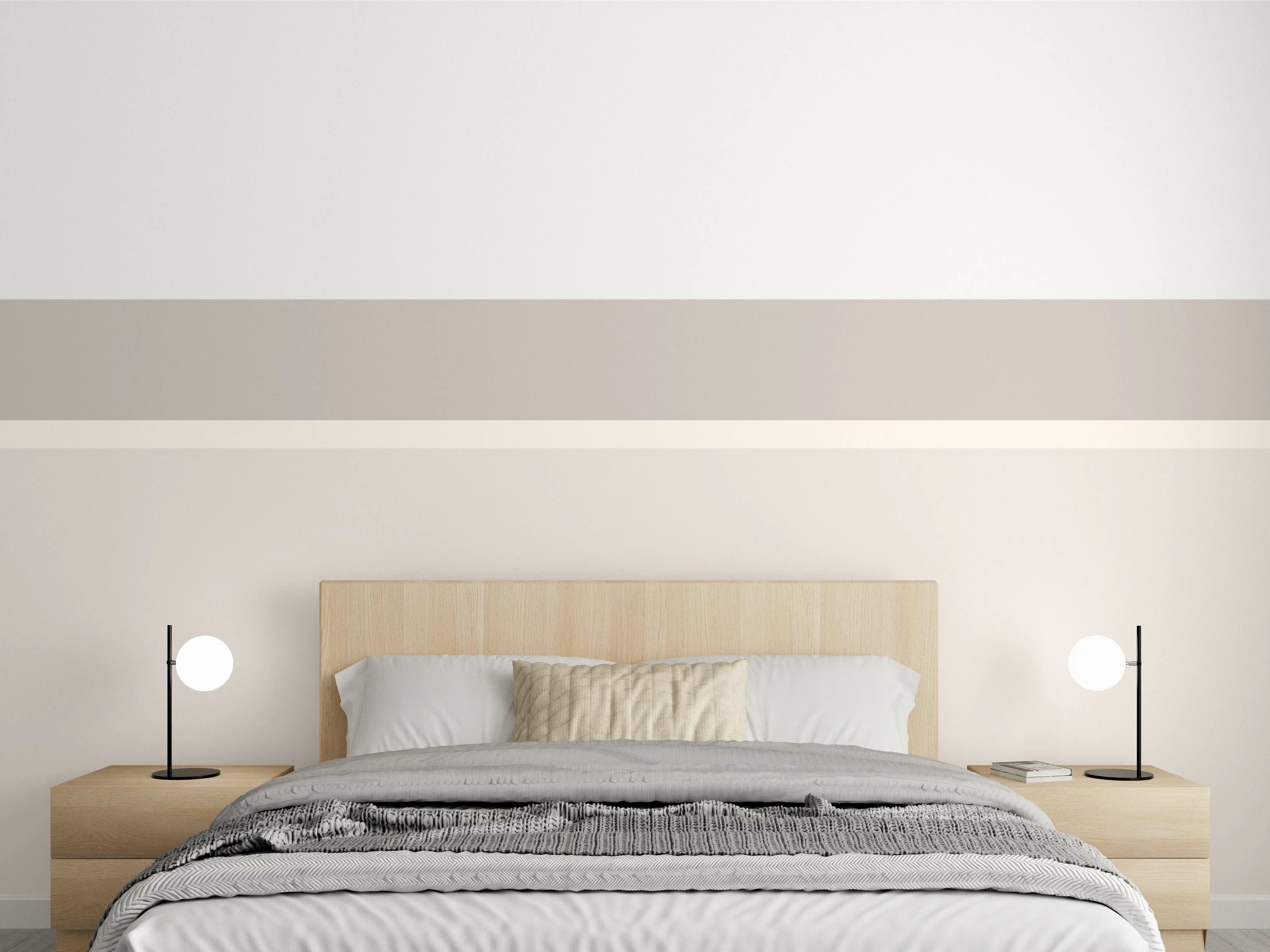 Wandverkleidung Schlafzimmer - Schlichte Weiß-Beige Wanddesign Inspiration