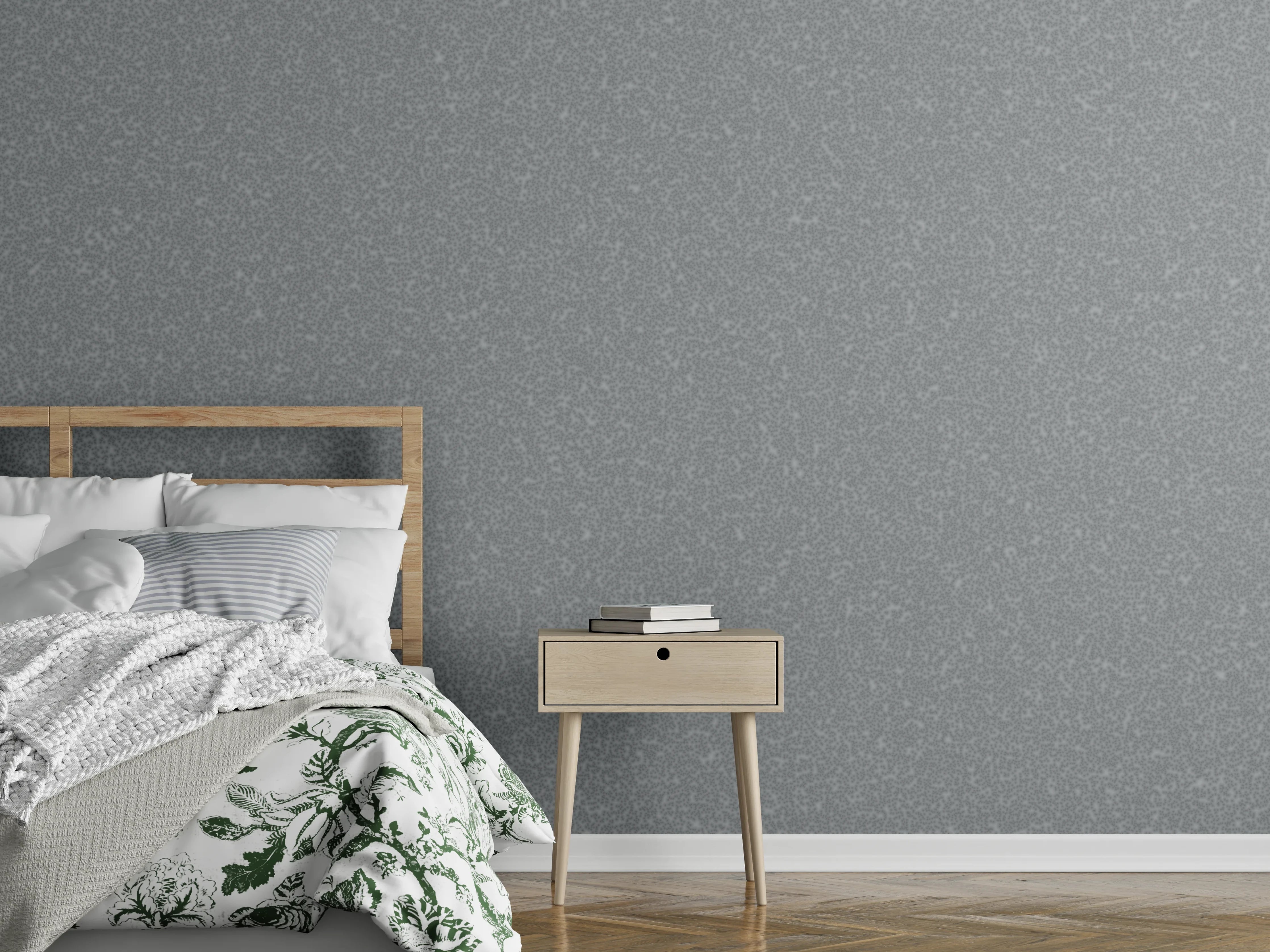 Wandverkleidung Schlafzimmer - Schlichter grauer Stein-Look – modern