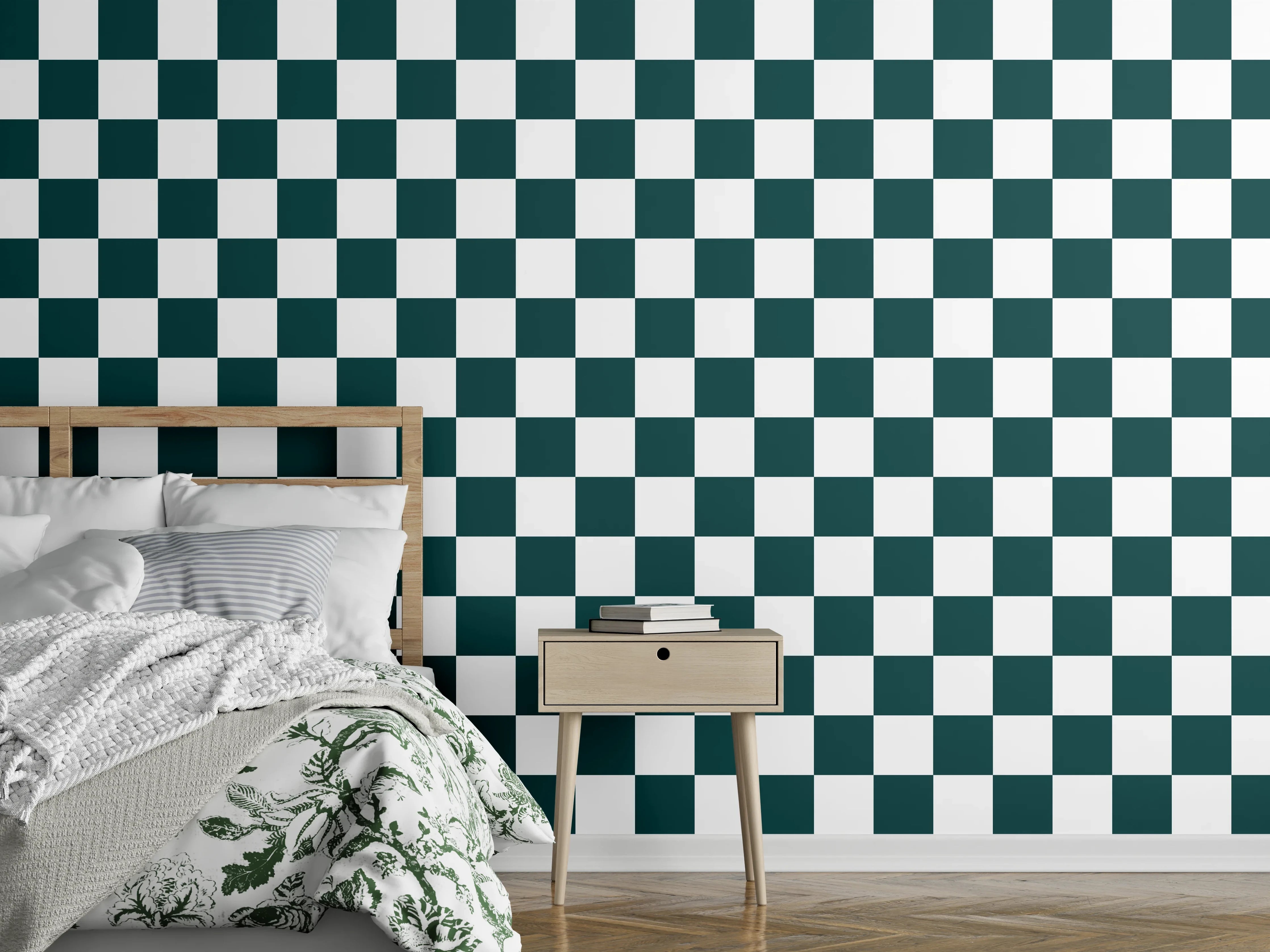 Wandverkleidung Schlafzimmer - Schlichtes Graues Geometrie-Muster