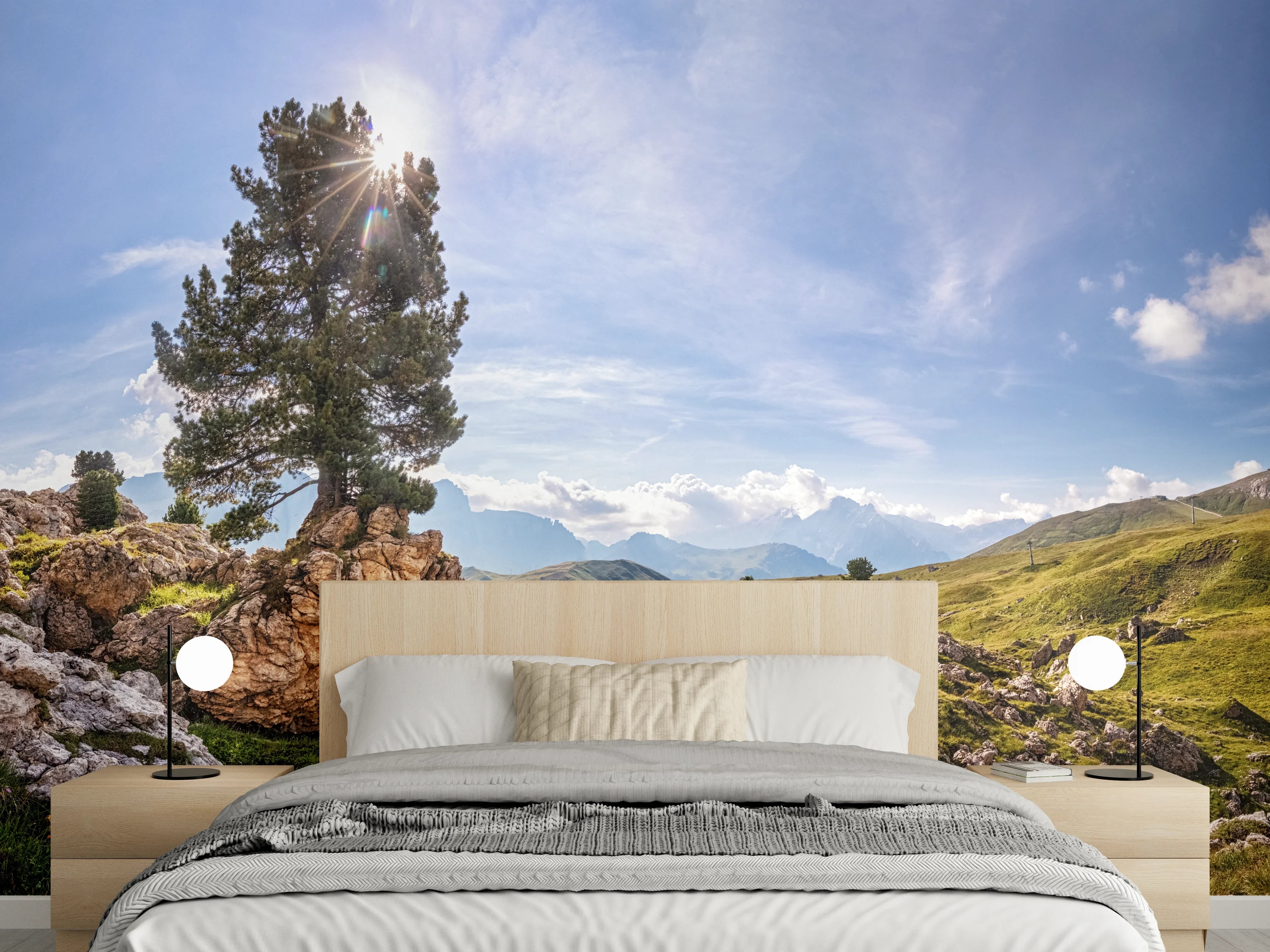 Wandverkleidung Schlafzimmer - Schmaler Weg um den Langkofel