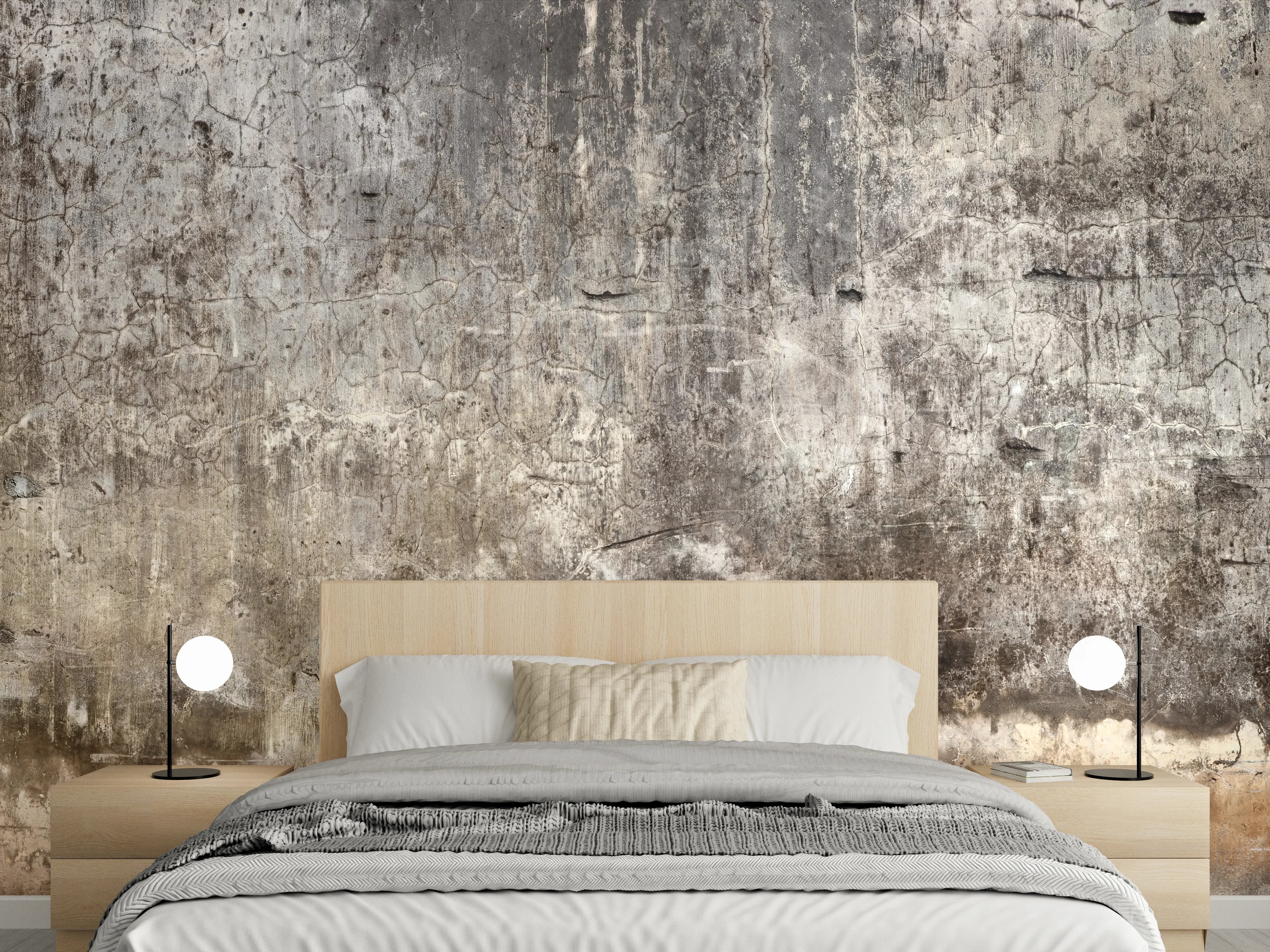 Wandverkleidung Schlafzimmer - Schmutzige Wand mit kaputtem Zementputz