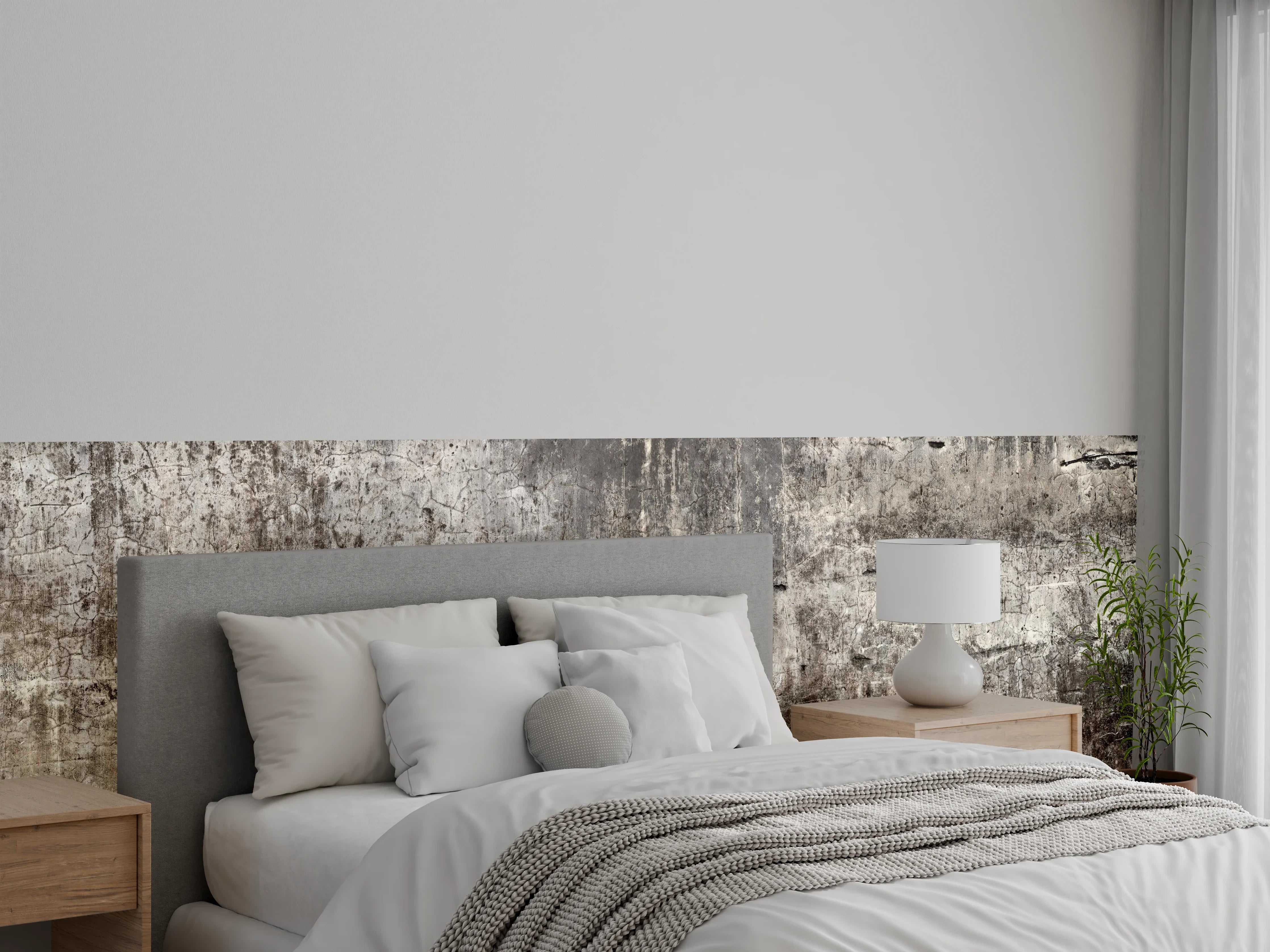 Wandverkleidung Schlafzimmer - Schmutzige Wand mit kaputtem Zementputz
