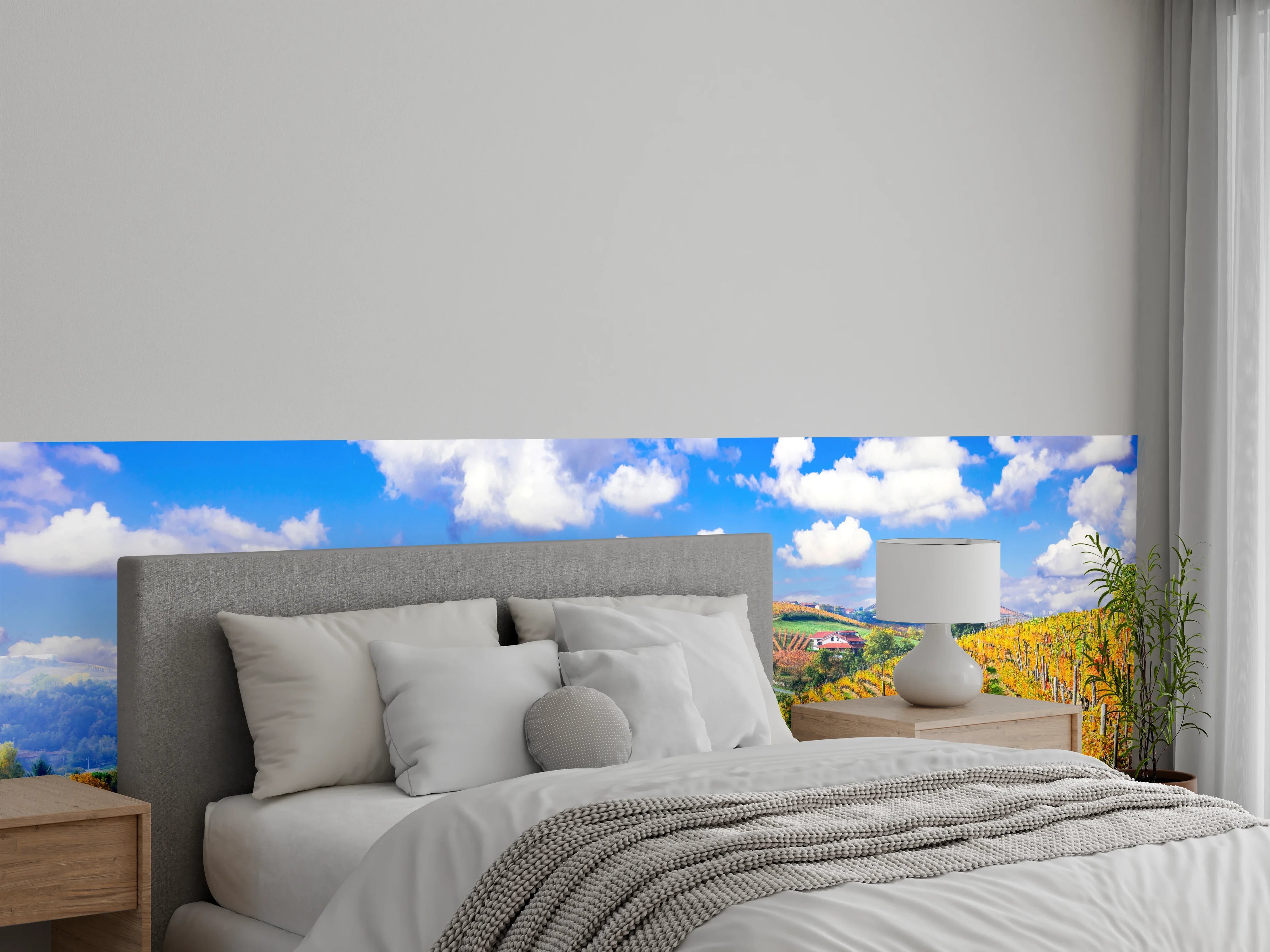 Wandverkleidung Schlafzimmer - Schöne Herbstlandschaft mit Weinbergen - Toskana