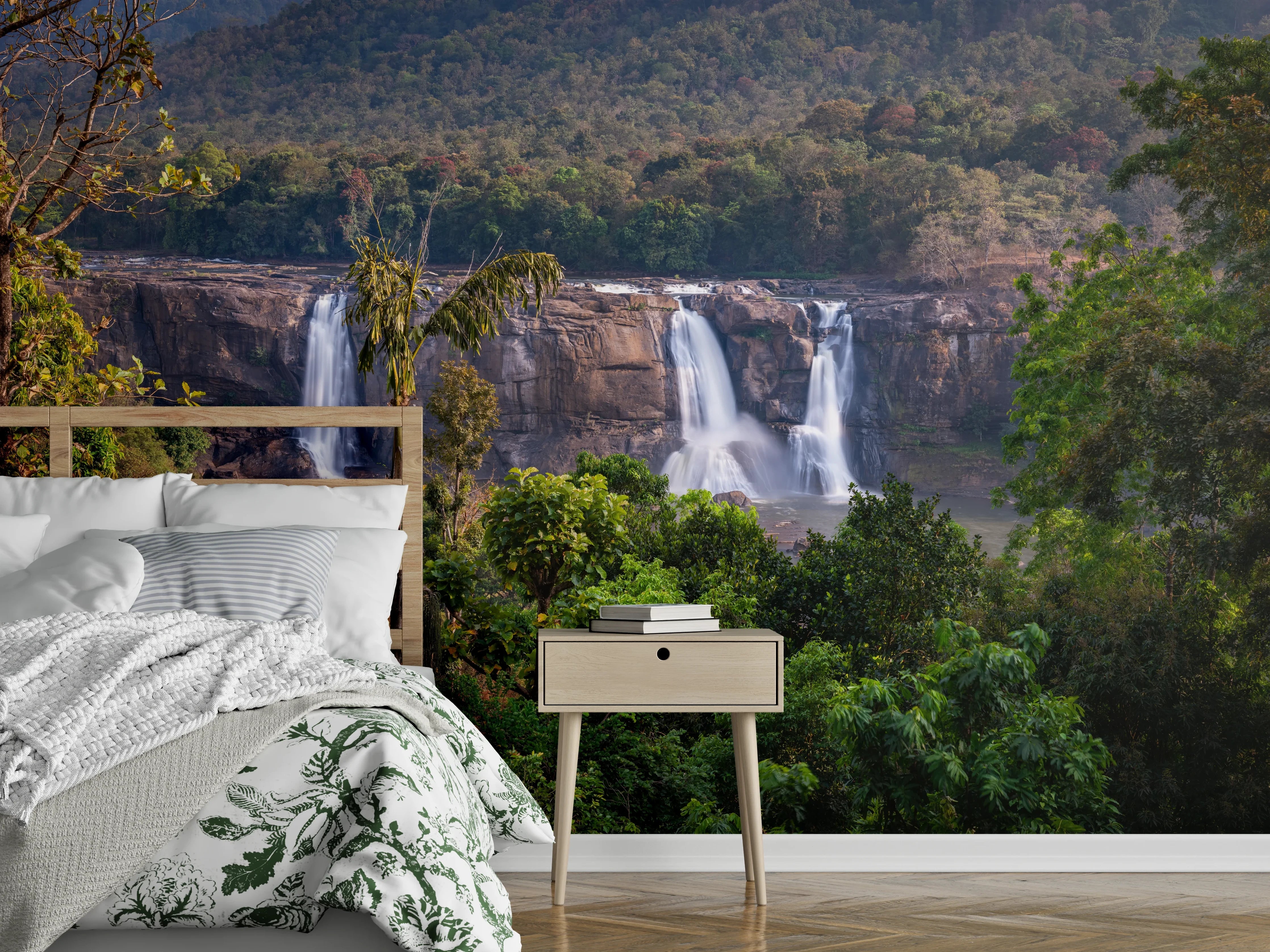 Wandverkleidung Schlafzimmer - Schöne Langzeitbelichtung der Athirappilly-Wasserfälle