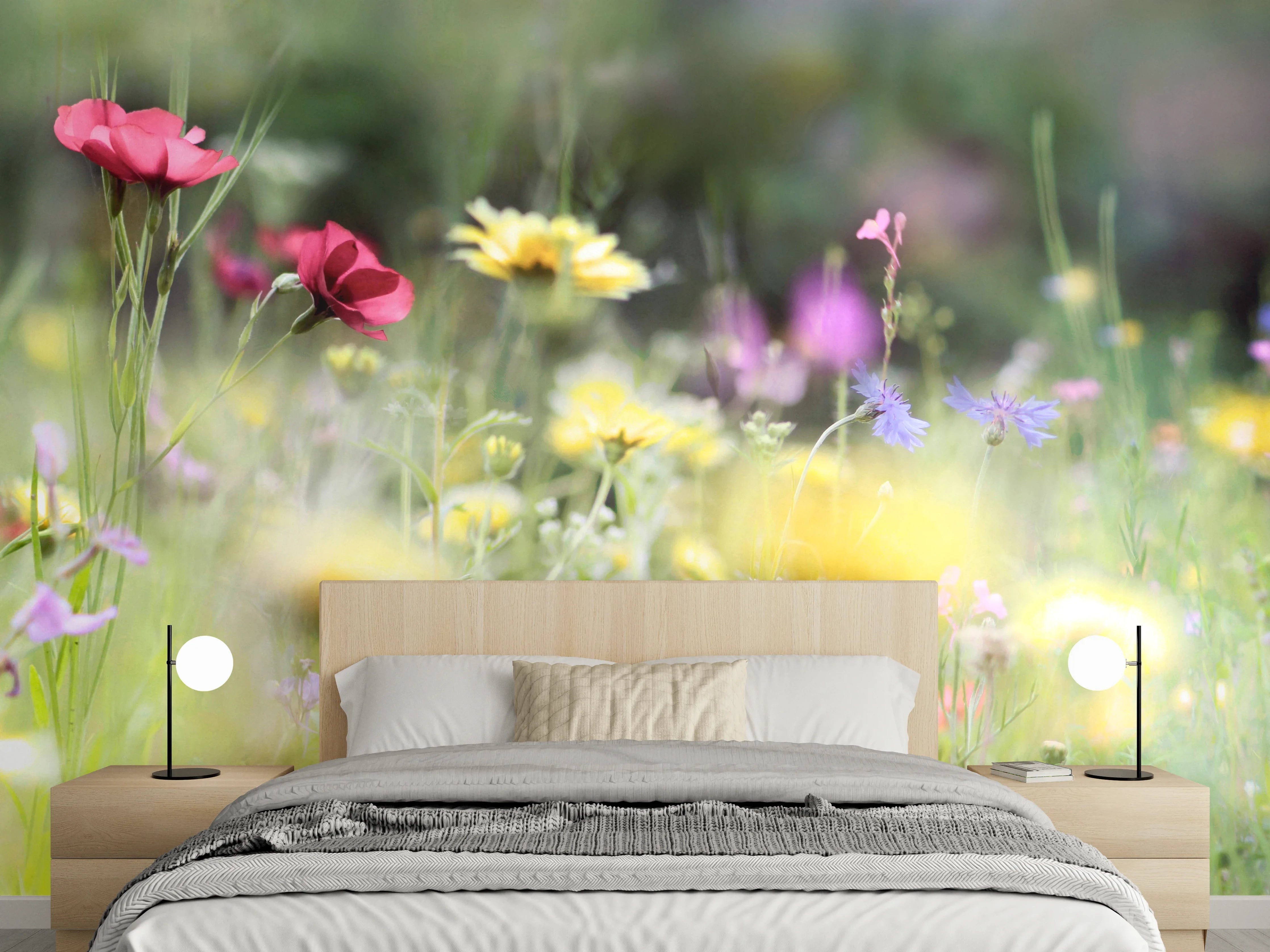 Wandverkleidung Schlafzimmer - Schöne Wildblumenwiese
