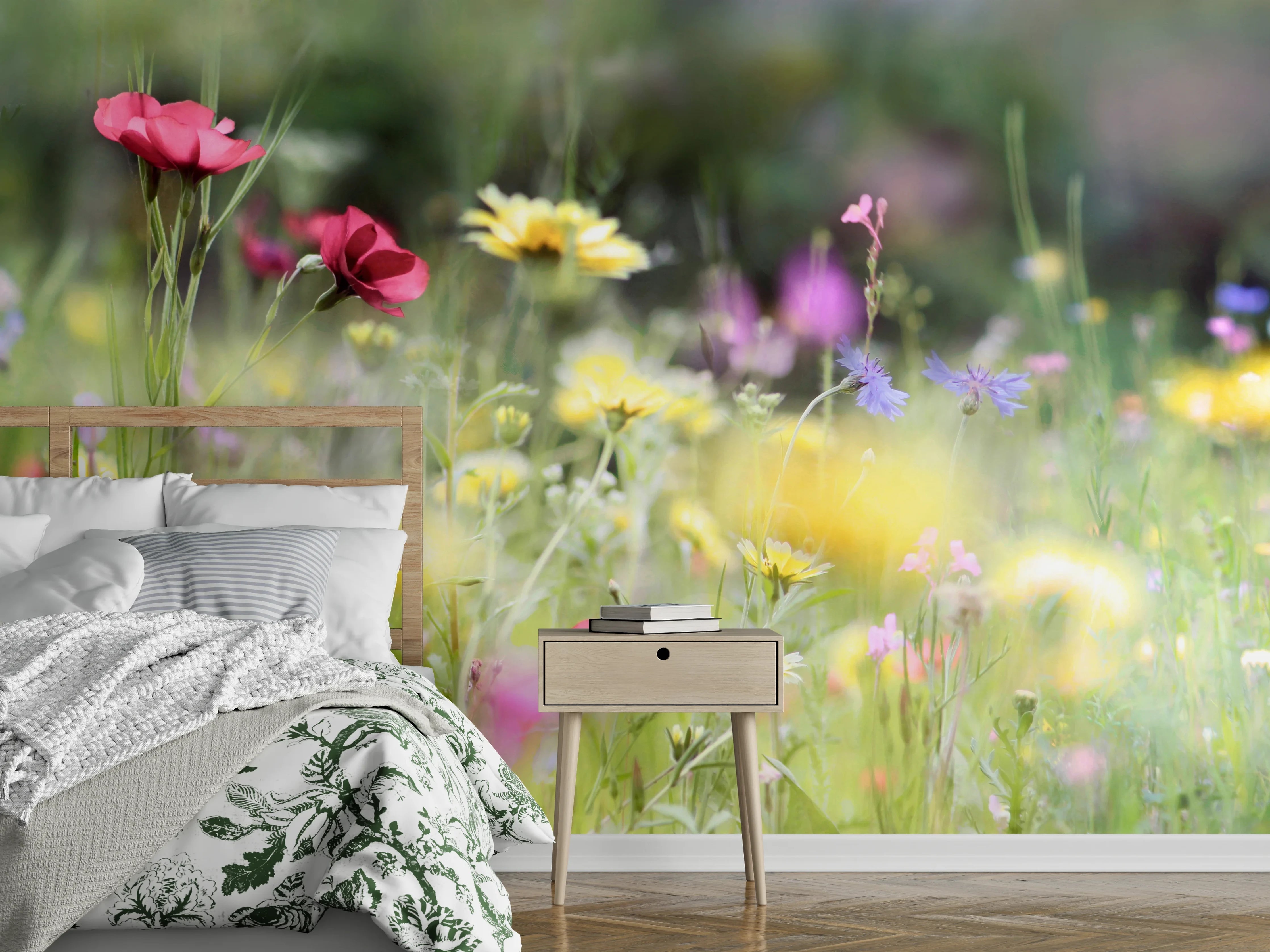 Wandverkleidung Schlafzimmer - Schöne Wildblumenwiese